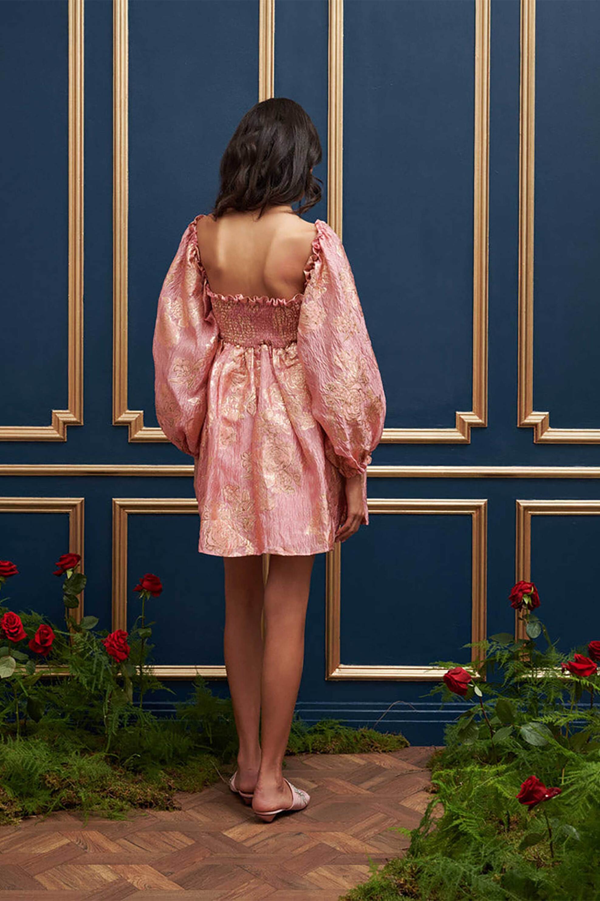 Sister Jane γυναικείο φόρεμα mini jacquard "Twilight" - DRD551PNK Ροζ φωτογραφία