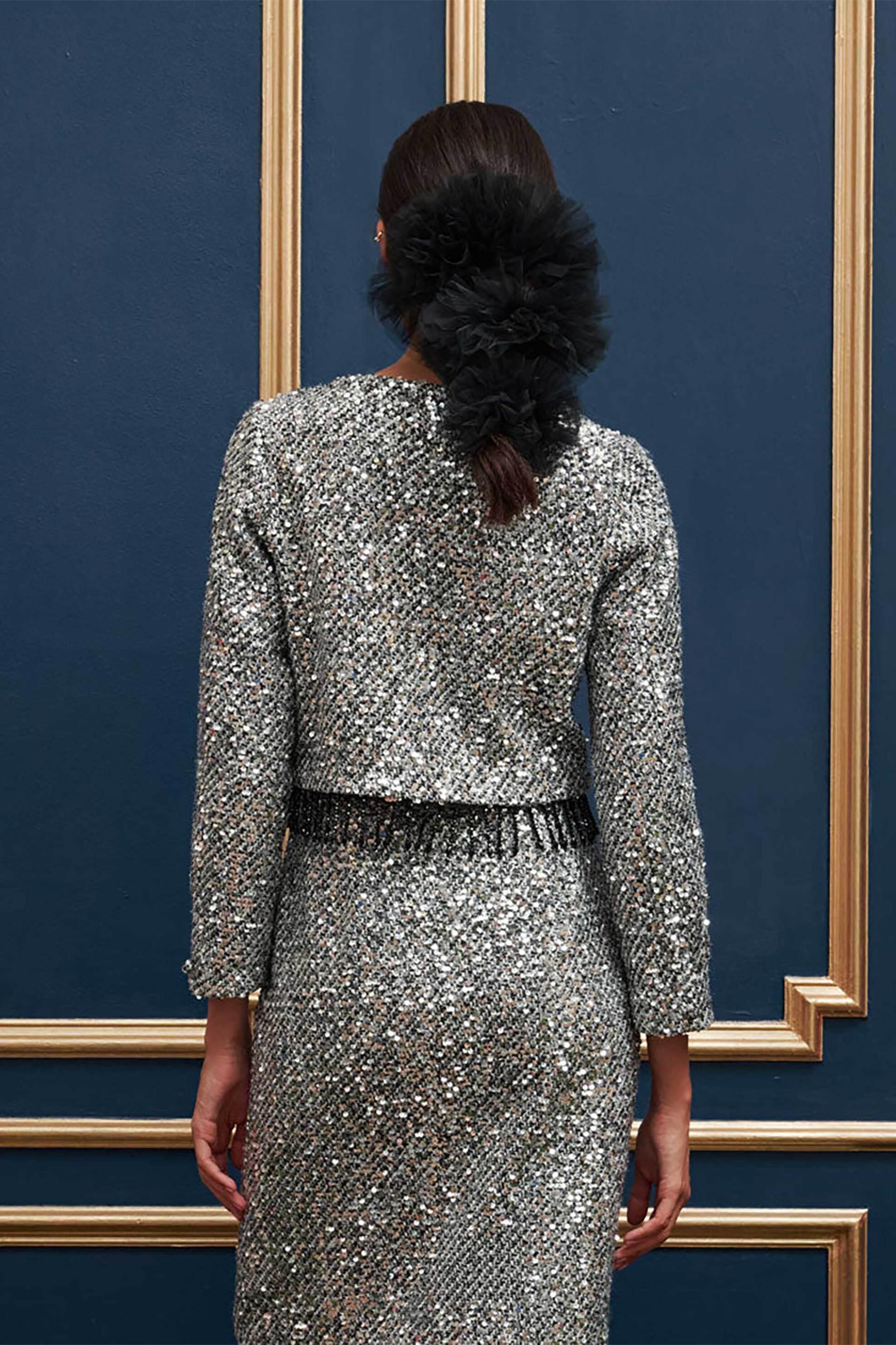 Sister Jane γυναικείο tweed jacket "Fairy Godmother" - JKD064SIL Ασημί φωτογραφία