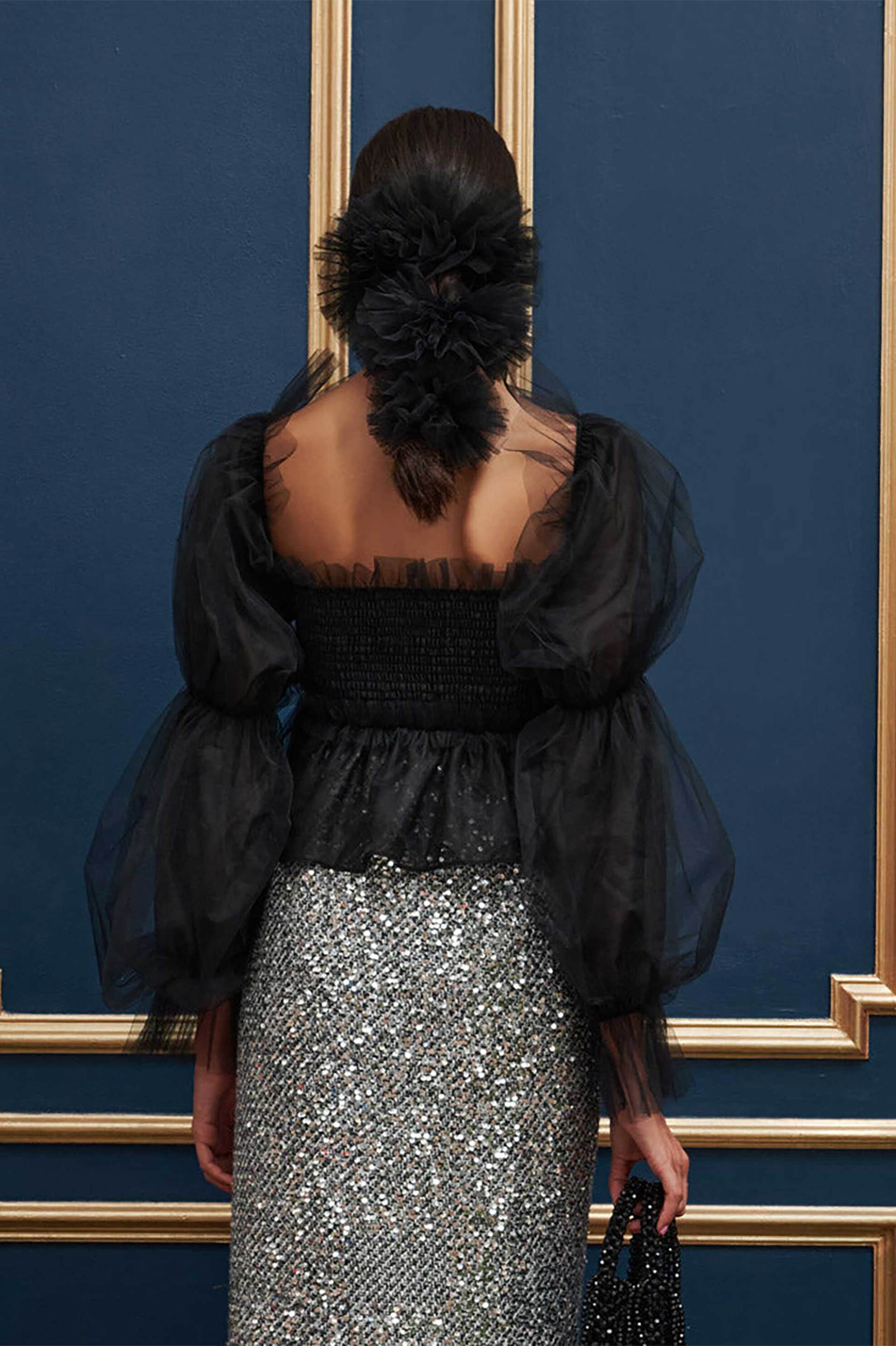 Sister Jane γυναικείο τοπ τούλινο "Mystery" - TOD128BLK Μαύρο φωτογραφία