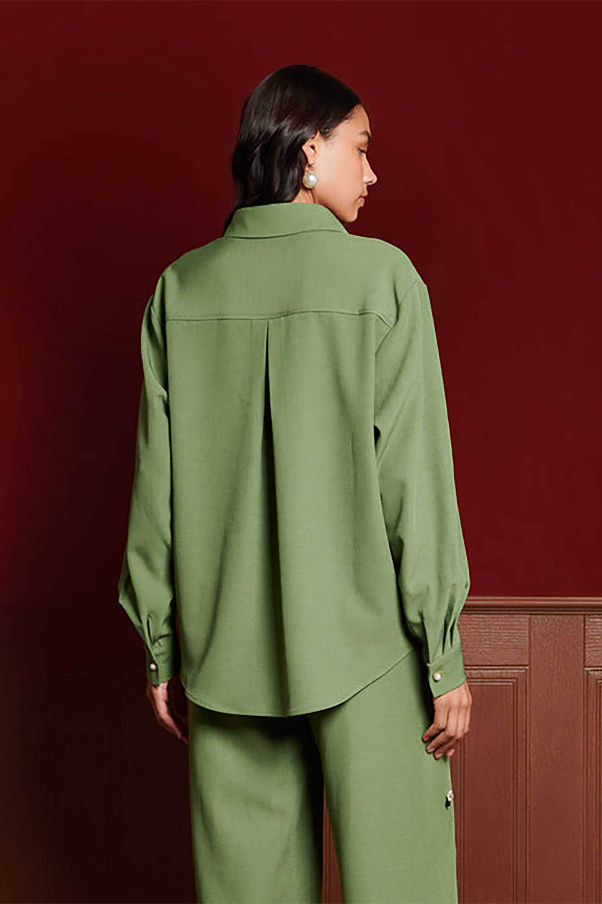 Sister Jane γυναικείο πουκάμισο με κέντημα "Formosa Embellished" - BLD165GRN Βεραμάν φωτογραφία