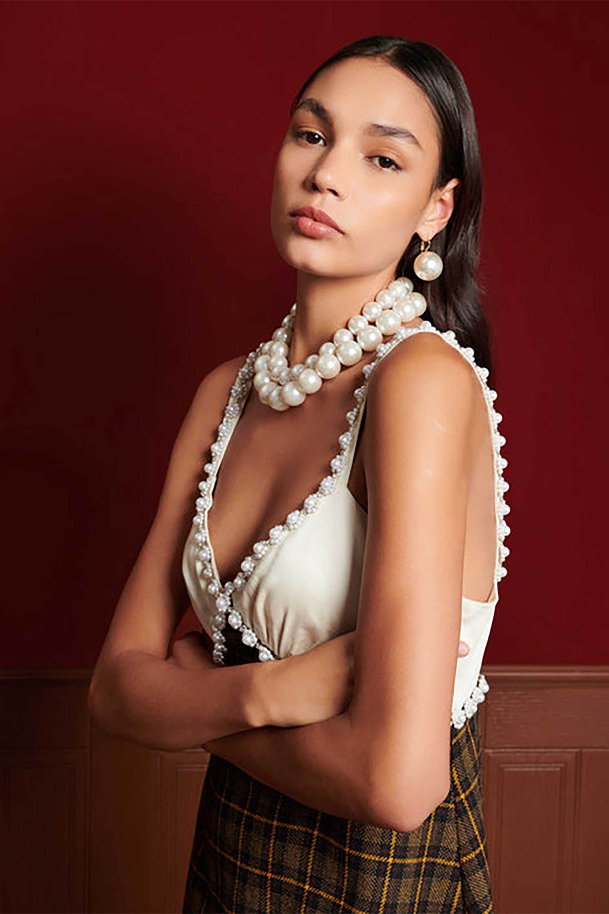 Sister Jane γυναικείο mini φόρεμα "Vienna Check" - DRD564MUL Καφέ φωτογραφία