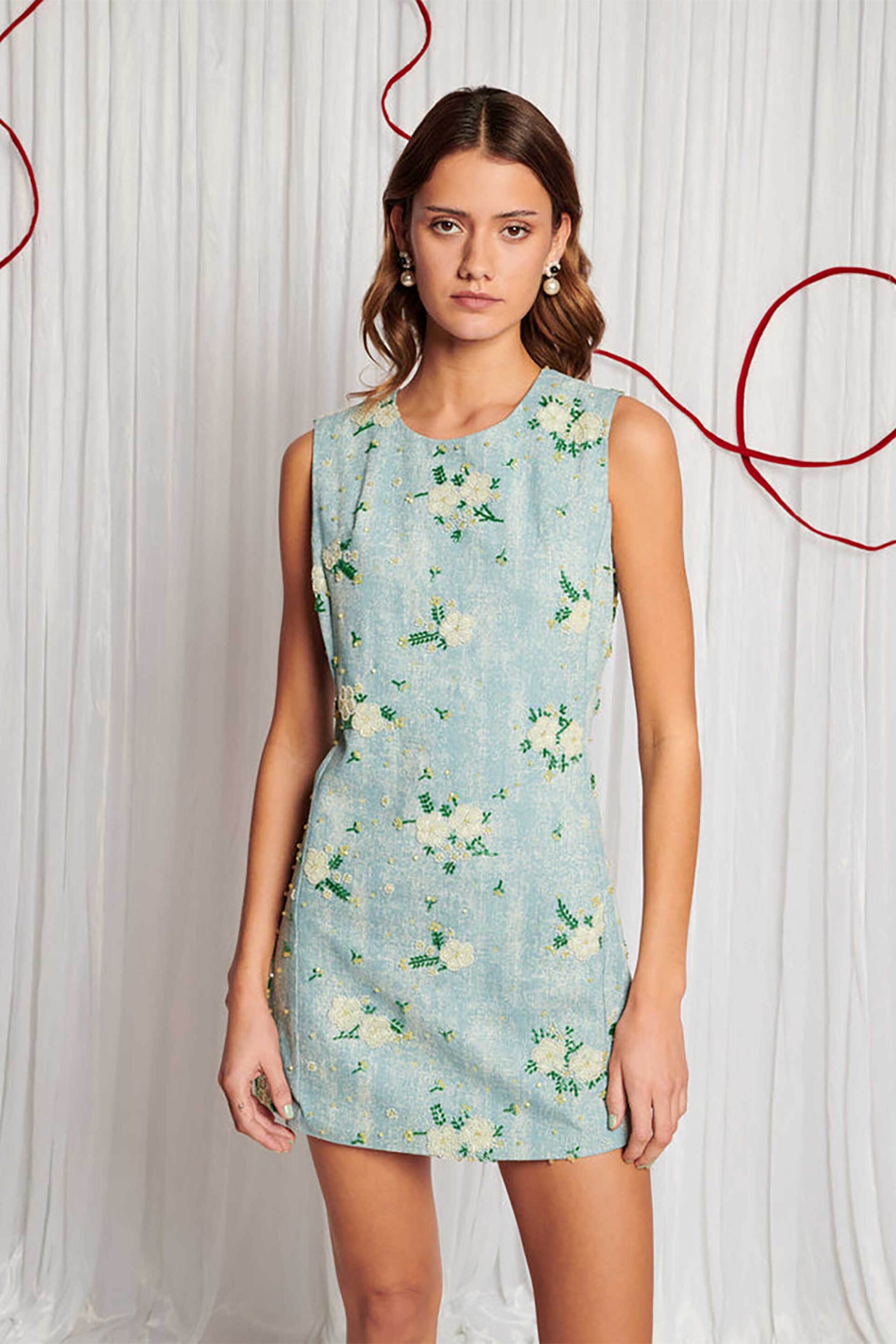 SISTER JANE Sister Jane γυναικείο mini φόρεμα denim "Harmony Bead" - DRD582BLE Γαλάζιο