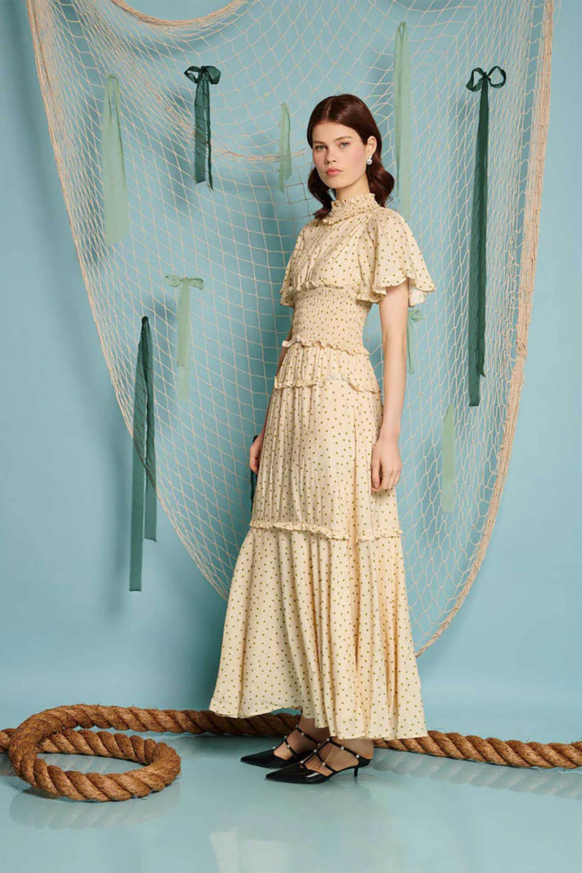 Sister Jane γυναικείο maxi φόρεμα με πουά print "Perch Polka Dot" - DR2223CRM Σομόν φωτογραφία