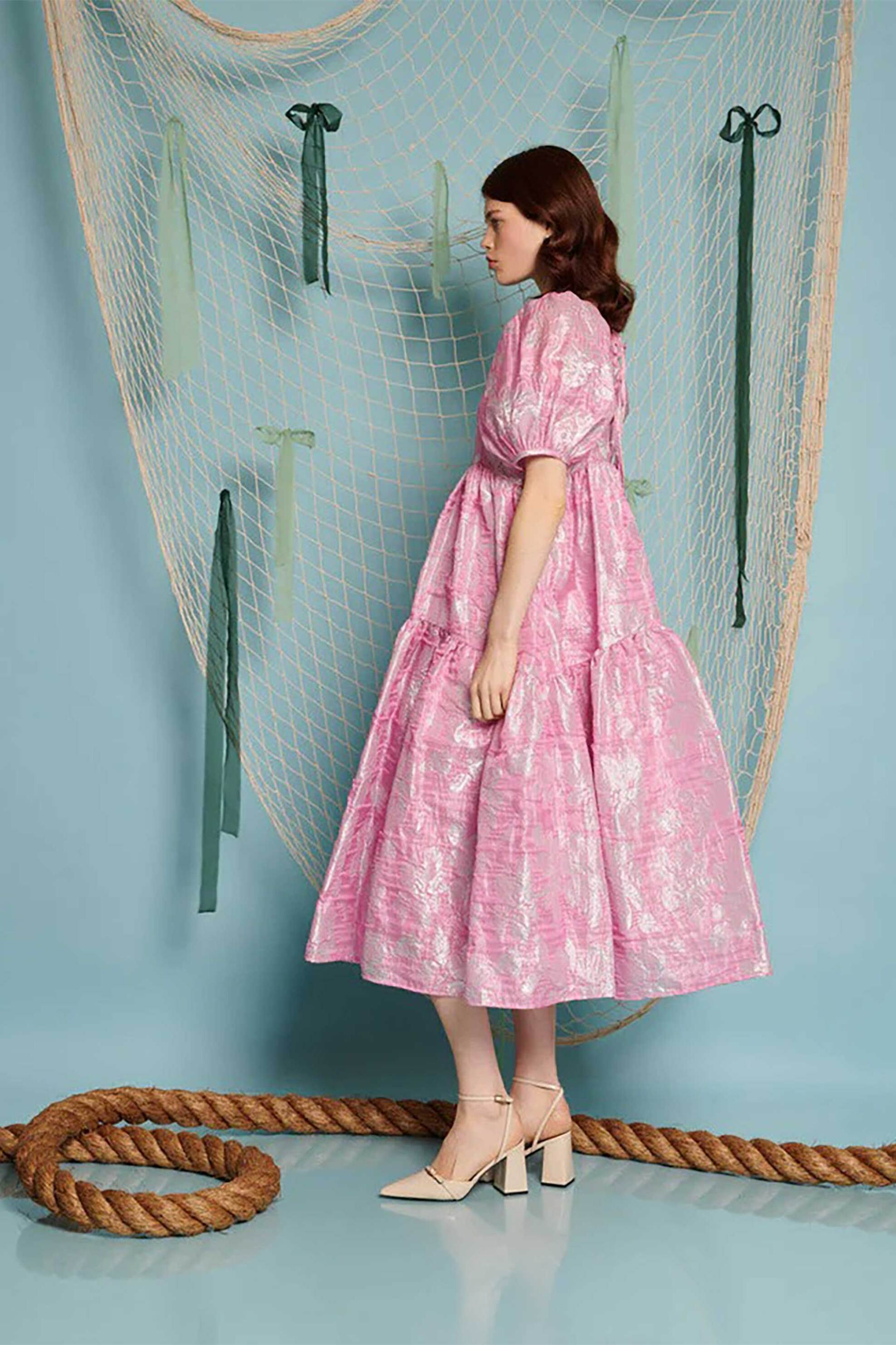 Sister Jane γυναικείο midi φόρεμα με floral print "Ives" - DR2237PNK Ροζ φωτογραφία
