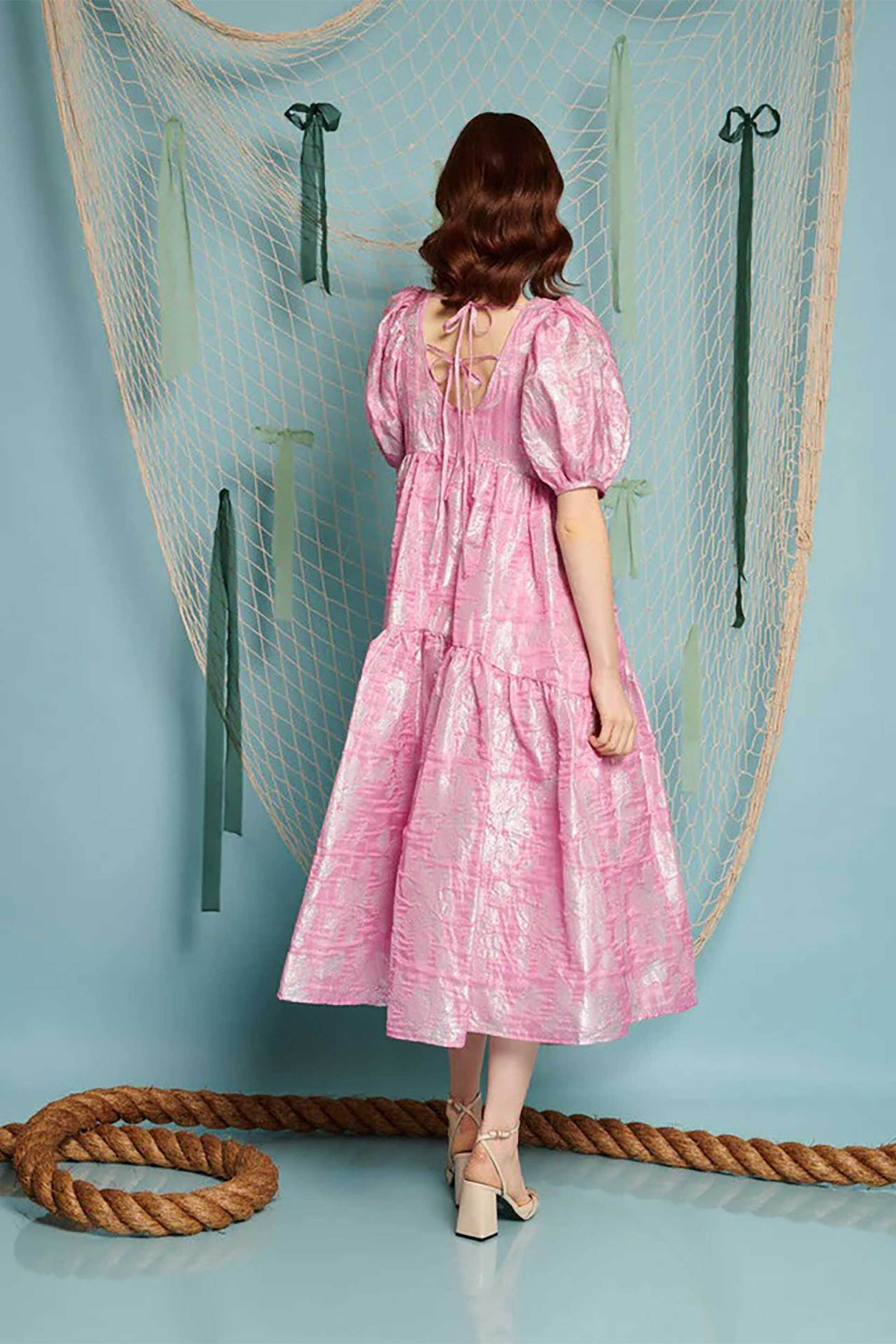 SISTER JANE Sister Jane γυναικείο midi φόρεμα με floral print "Ives" - DR2237PNK Ροζ - 3