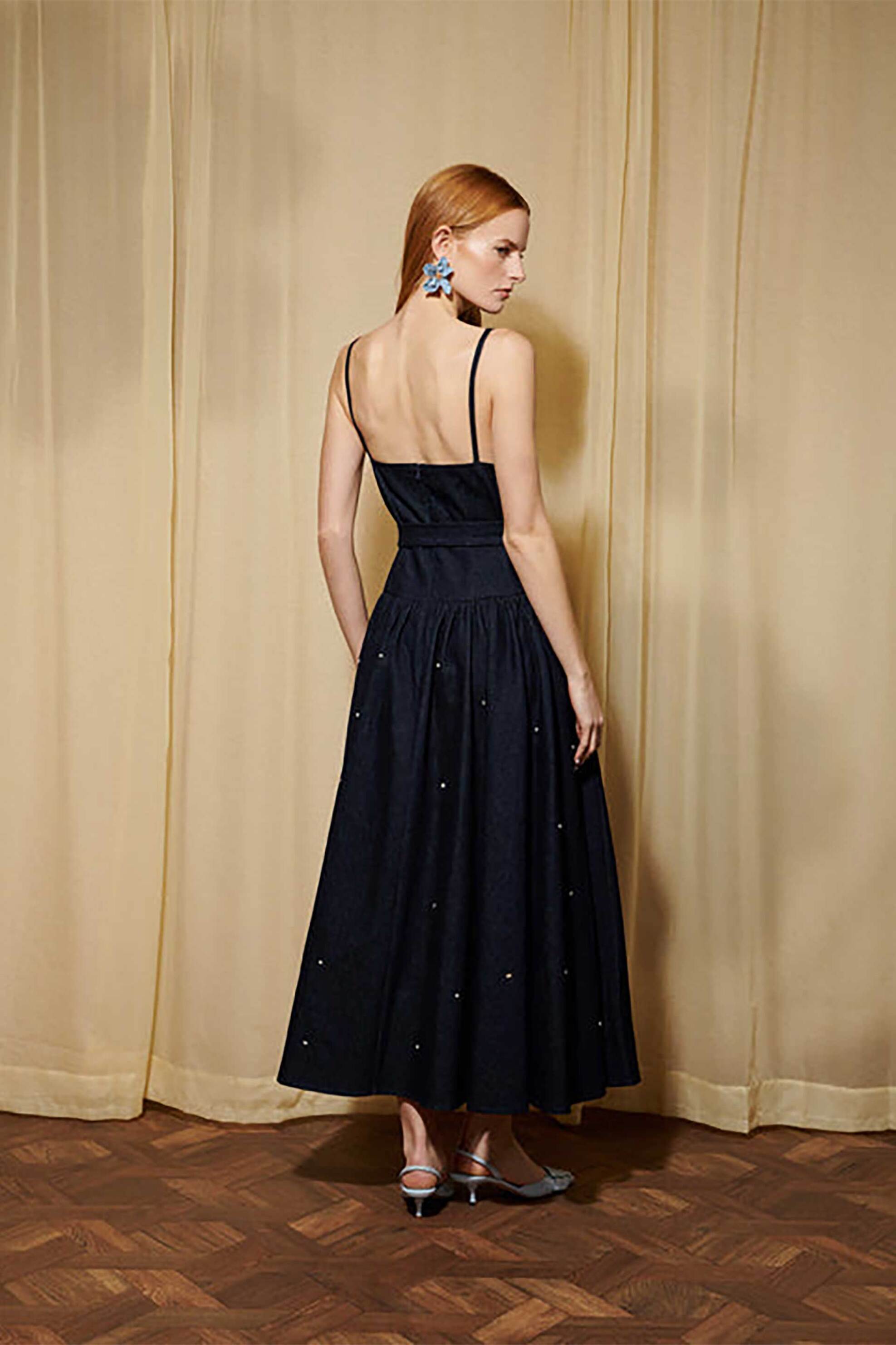 Sister Jane γυναικείο midi φόρεμα denim με στρας "Dream Brightside" - DRD700BLE Denim Blue φωτογραφία