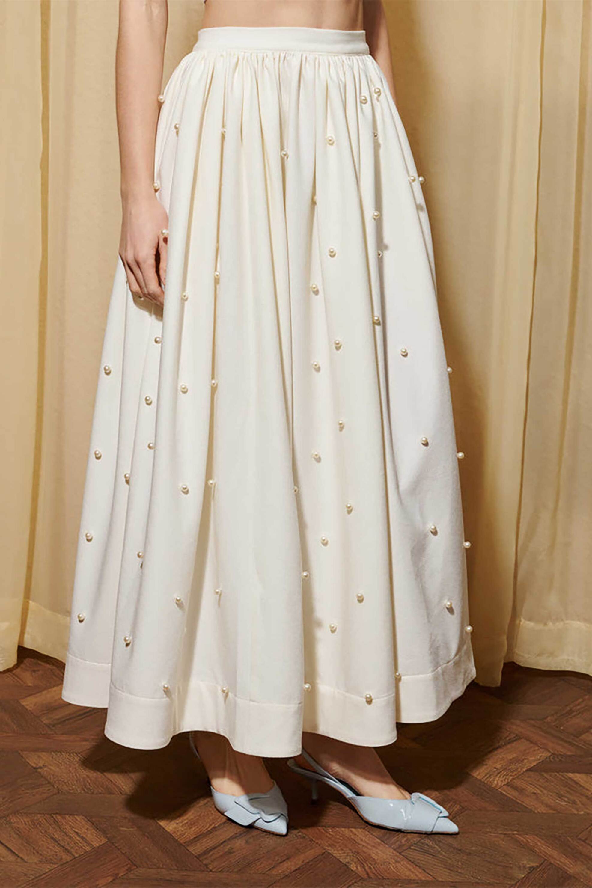 Sister Jane γυναικεία maxi φούστα με πέρλες "Dream Ray Days" - SKD104IVO Εκρού