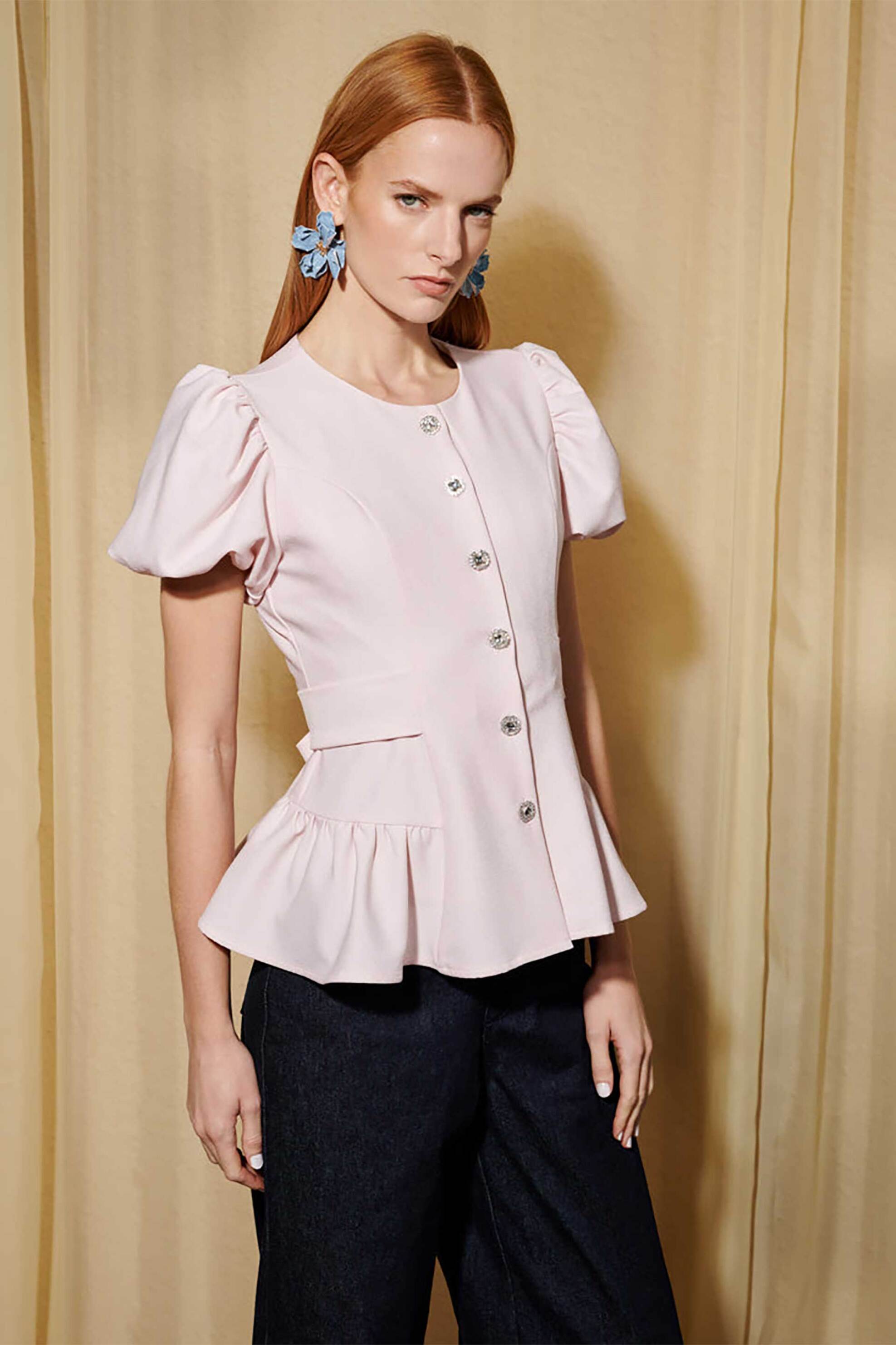 Sister Jane γυναικείο τοπ με balloon μανίκια "Dream Rising Sun" - TOD170PNK Ροζ