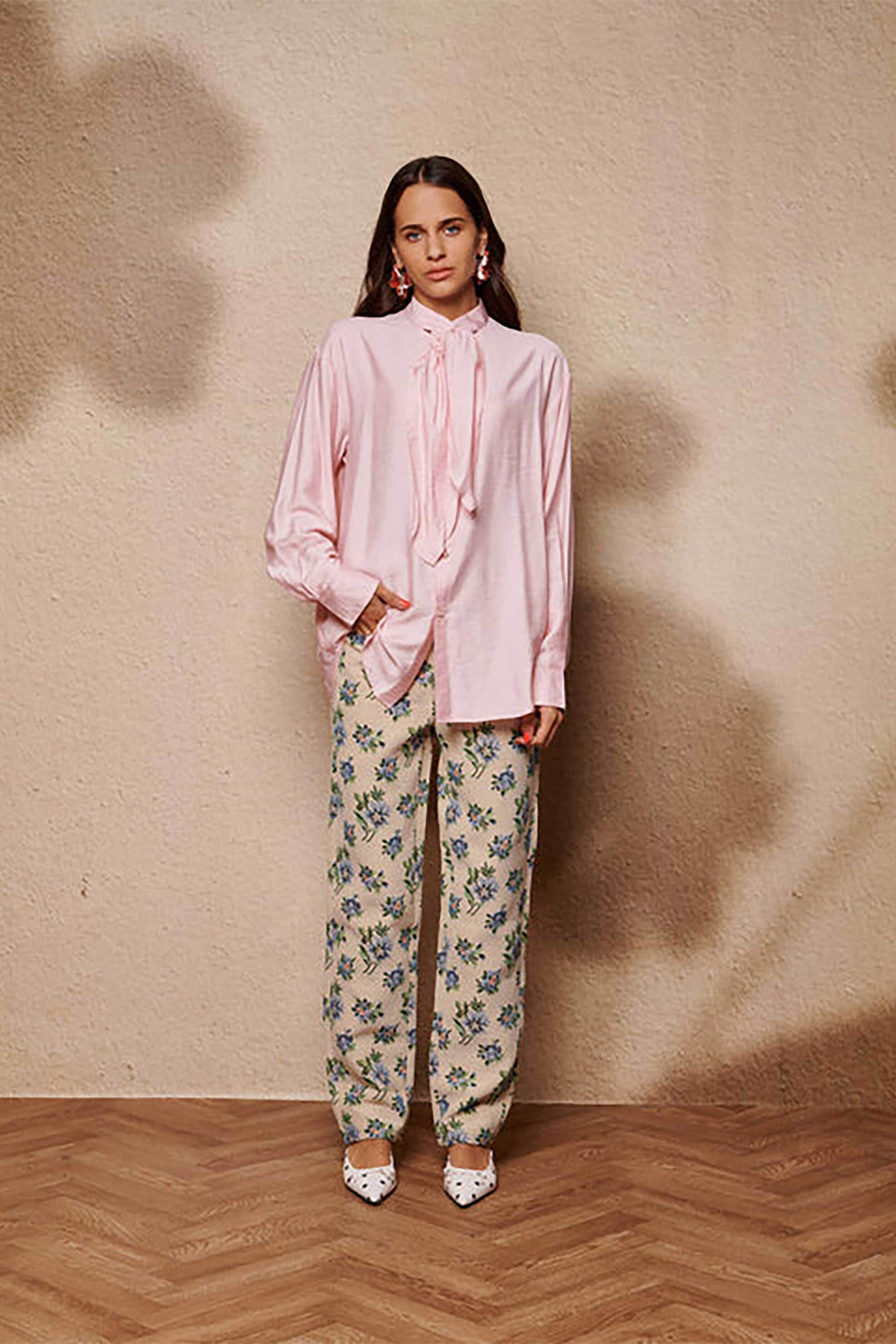 Sister Jane γυναικείο παντελόνι με floral print "Cyrus Tapestry" - TRM085BLE Εκρού