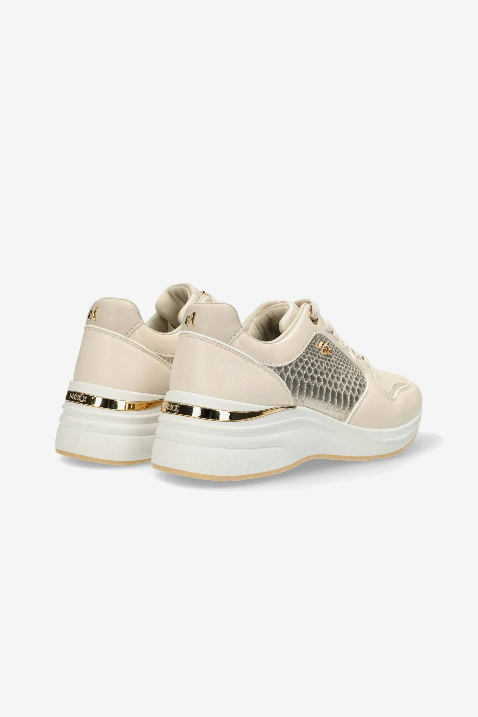 Mexx Γυναικεία Sneakers με Μεταλλικές Λεπτομέρειες Και Snakeskin Print Milai - Mirl1001441W-01 Μπεζ