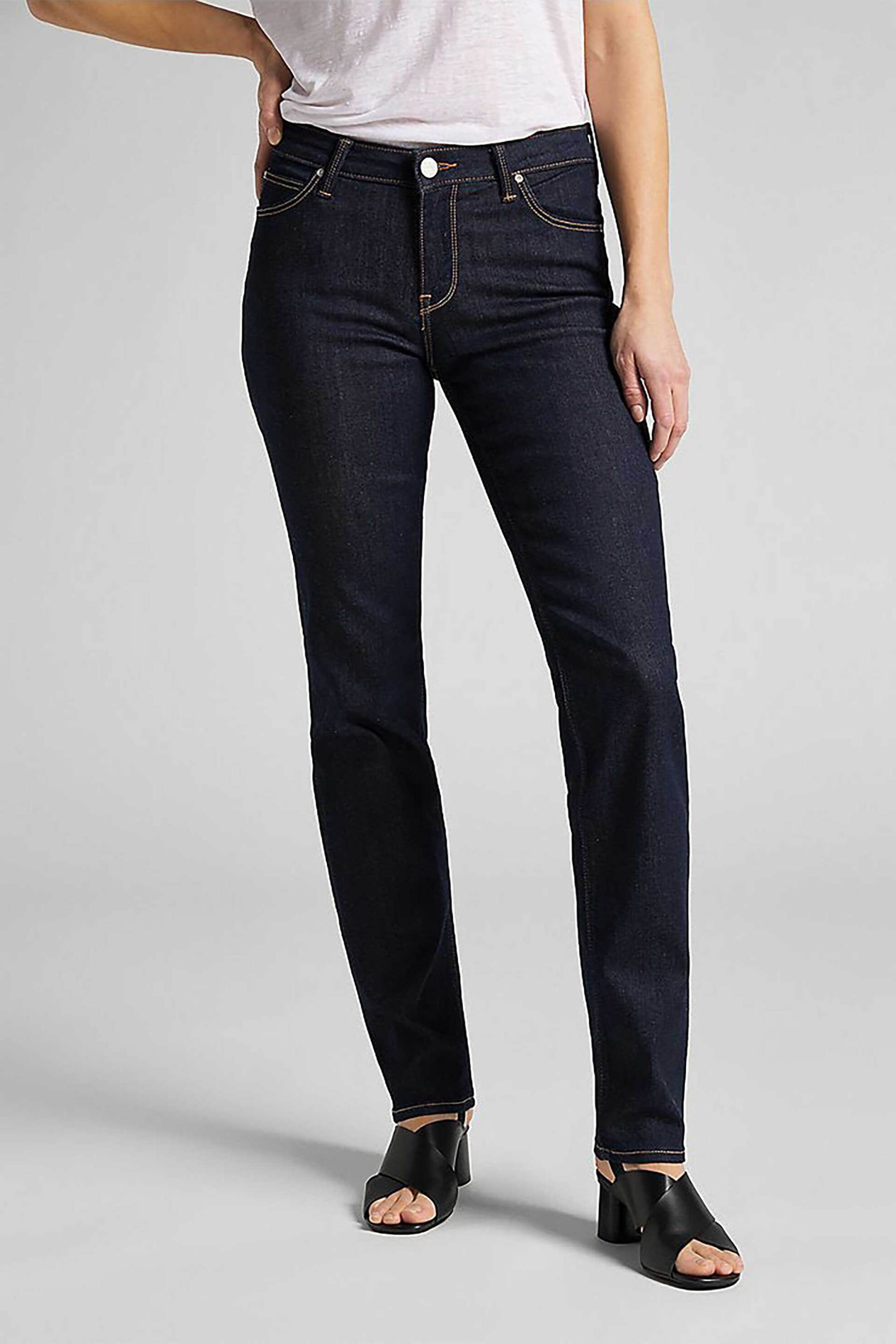 Lee® γυναικείο τζιν παντελόνι πεντάτσεπο Straight Fit "Marion" - 112105808 Denim Blue Σκούρο φωτογραφία