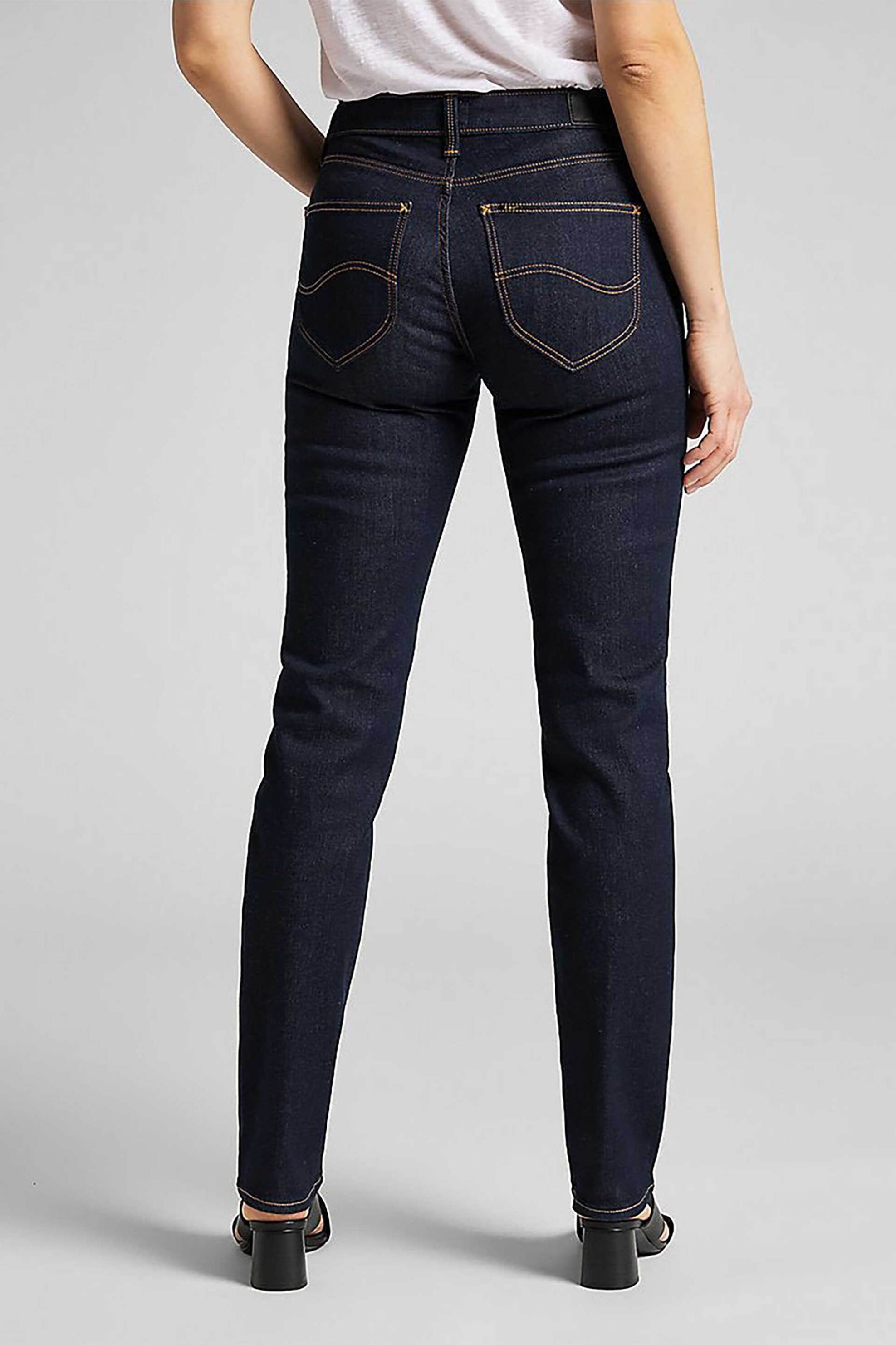 Lee® γυναικείο τζιν παντελόνι πεντάτσεπο Straight Fit "Marion" - 112105808 Denim Blue Σκούρο φωτογραφία