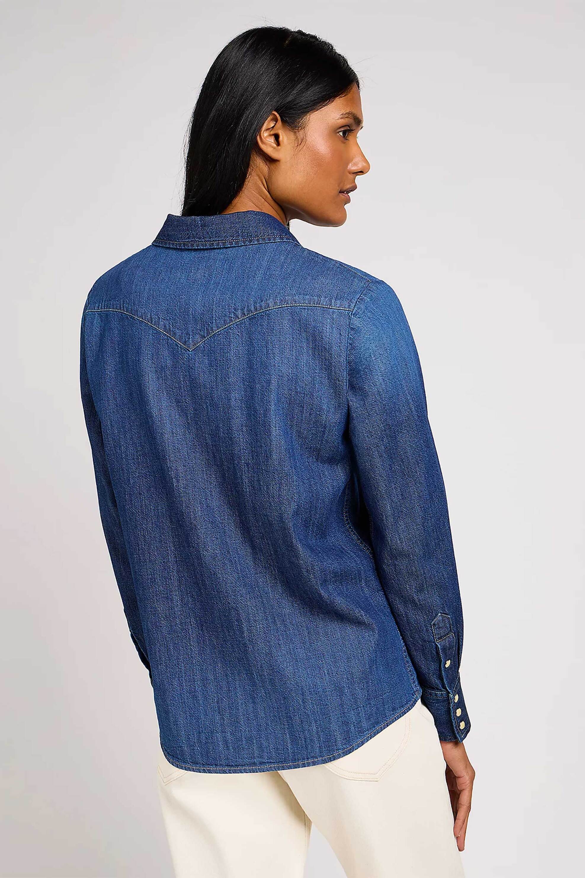 Lee Γυναικείο Denim Πουκάμισο με Τσέπες Regular Fit Western - 112350256-** Blue