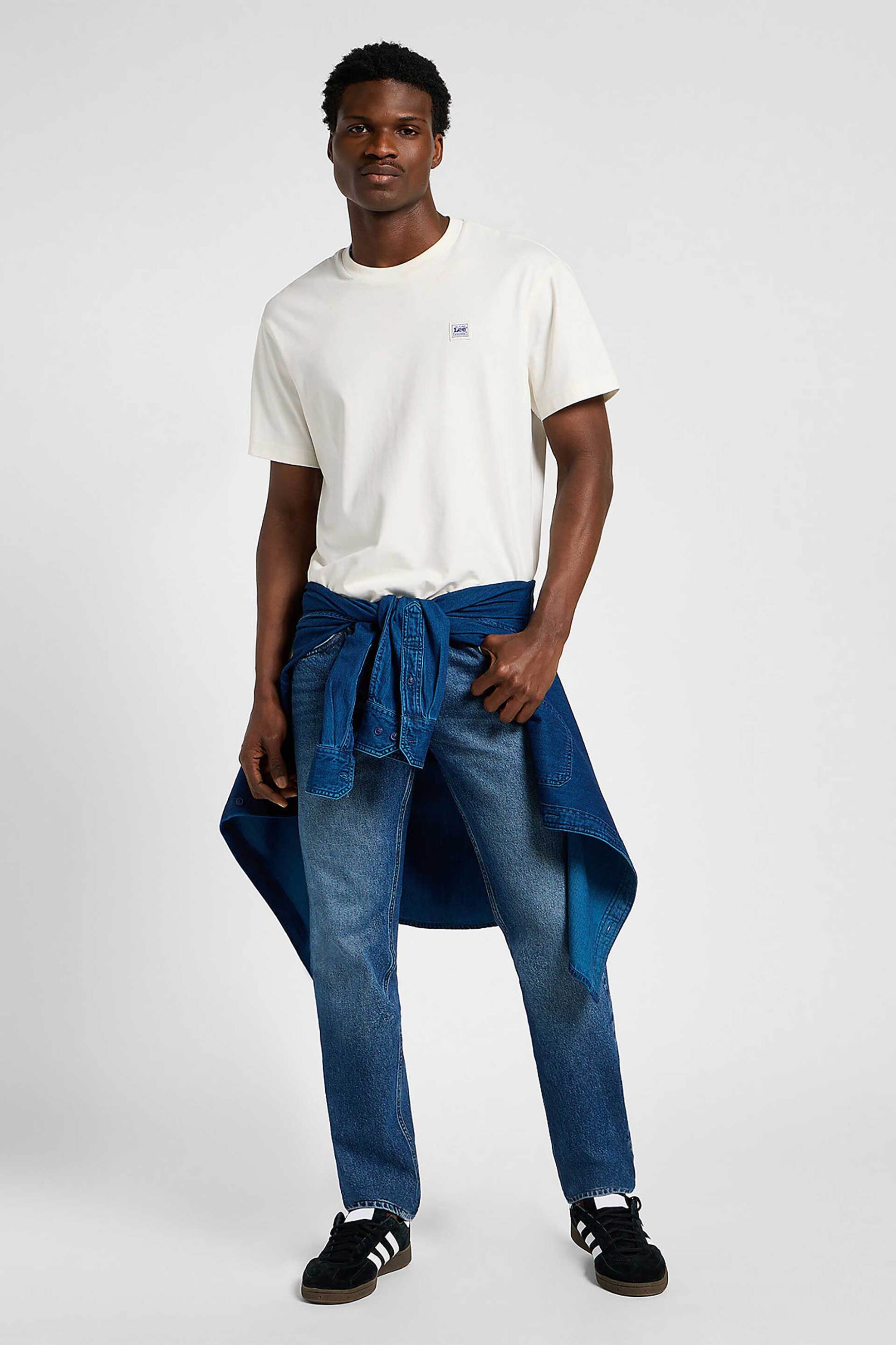 Lee® ανδρικό τζιν παντελόνι πεντάτσεπο Regular Fit "Rider Abyss" - 112355794 Denim Blue