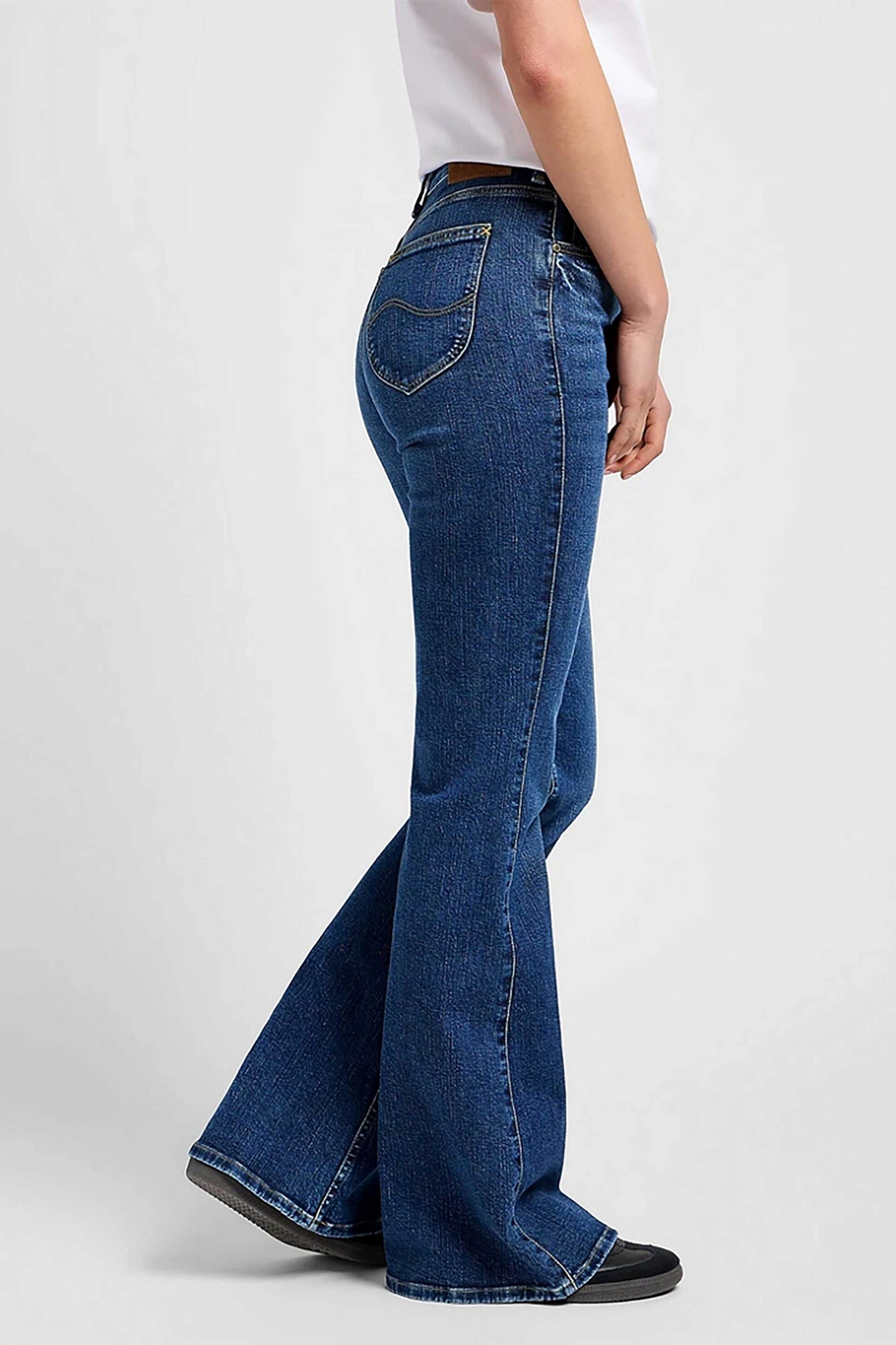 LEE Lee® γυναικείο τζιν παντελόνι πεντάτσεπο Regular Flare Fit - 112354456 Denim Blue - 2
