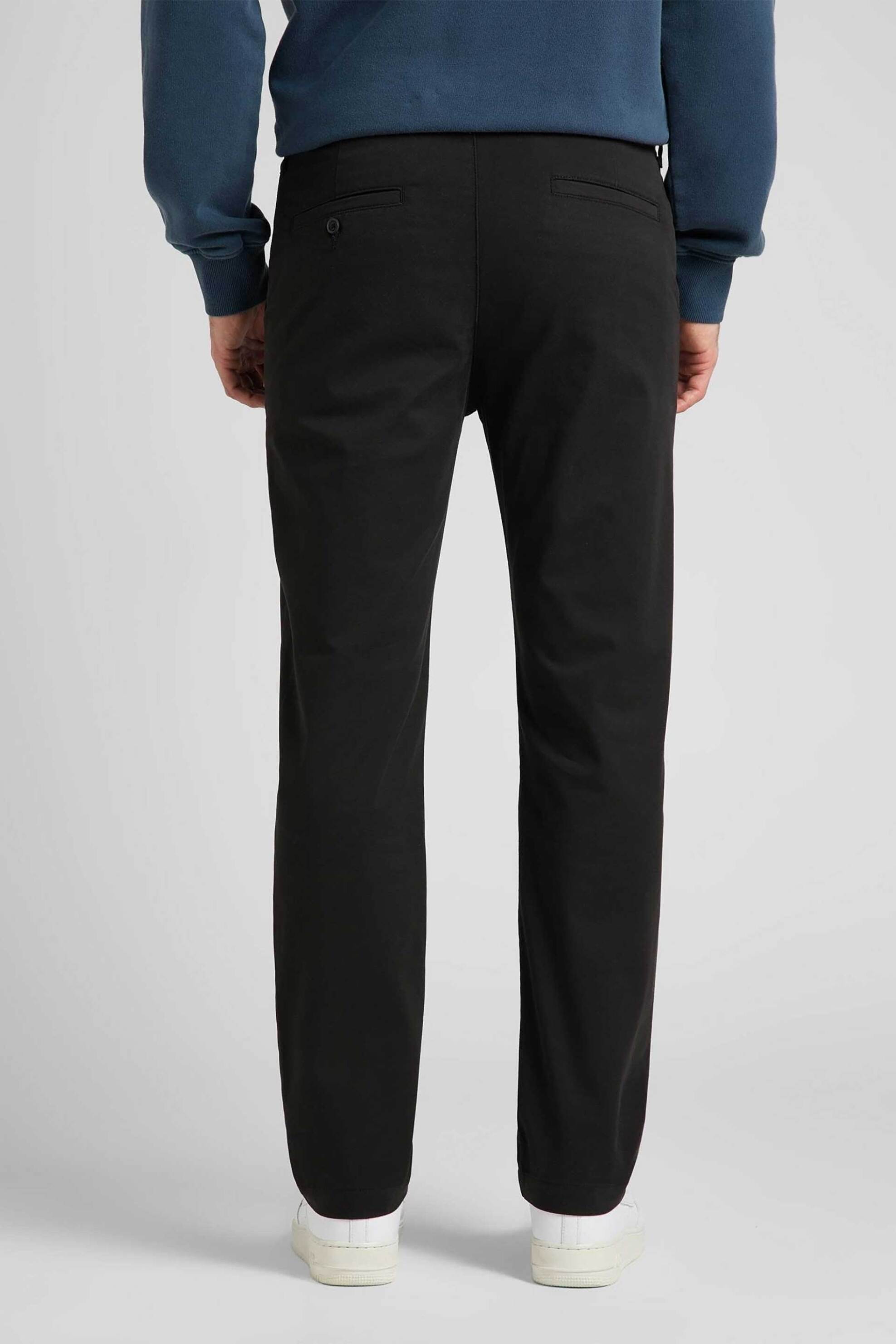 Lee Ανδρικό Παντελόνι Chino Μονόχρωμο Regular Fit - L71Fty01-** Μαύρο