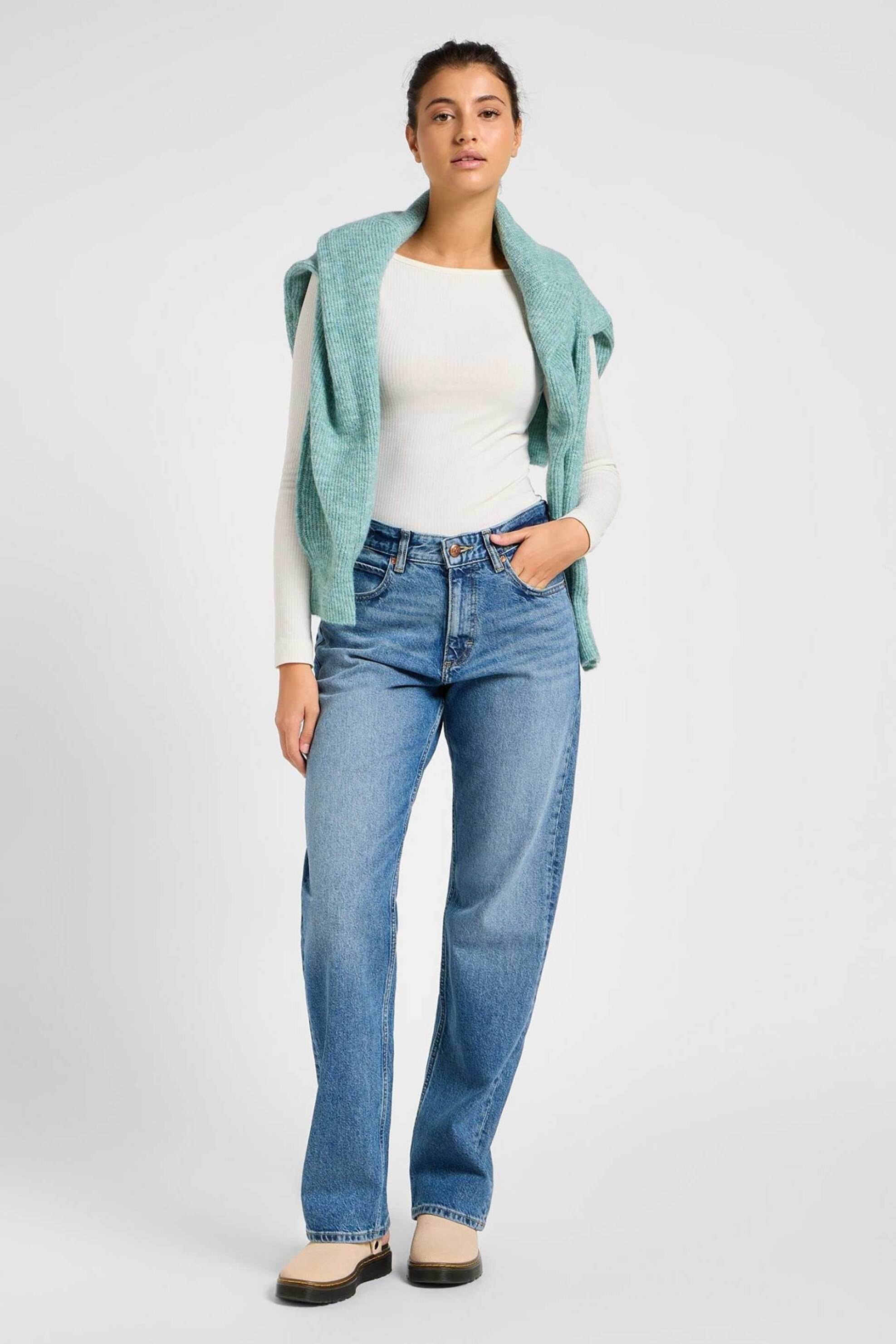Lee Lee® γυναικείο τζιν παντελόνι πεντάτσεπο Relaxed Fit - 112355261 Denim Blue 2025
