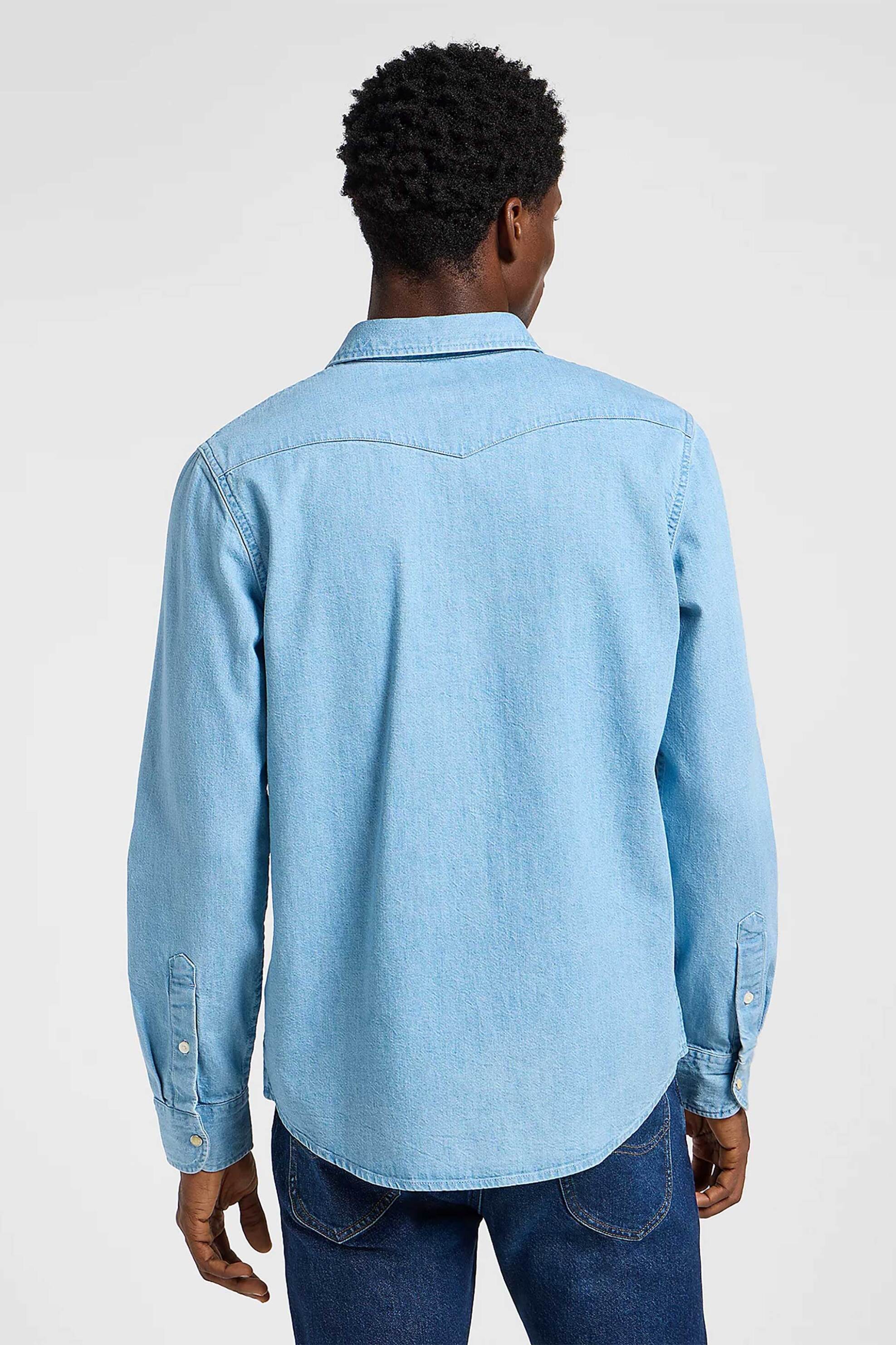 Lee Ανδρικό Denim Πουκάμισο Regular Fit - 112365766 Γαλάζιο