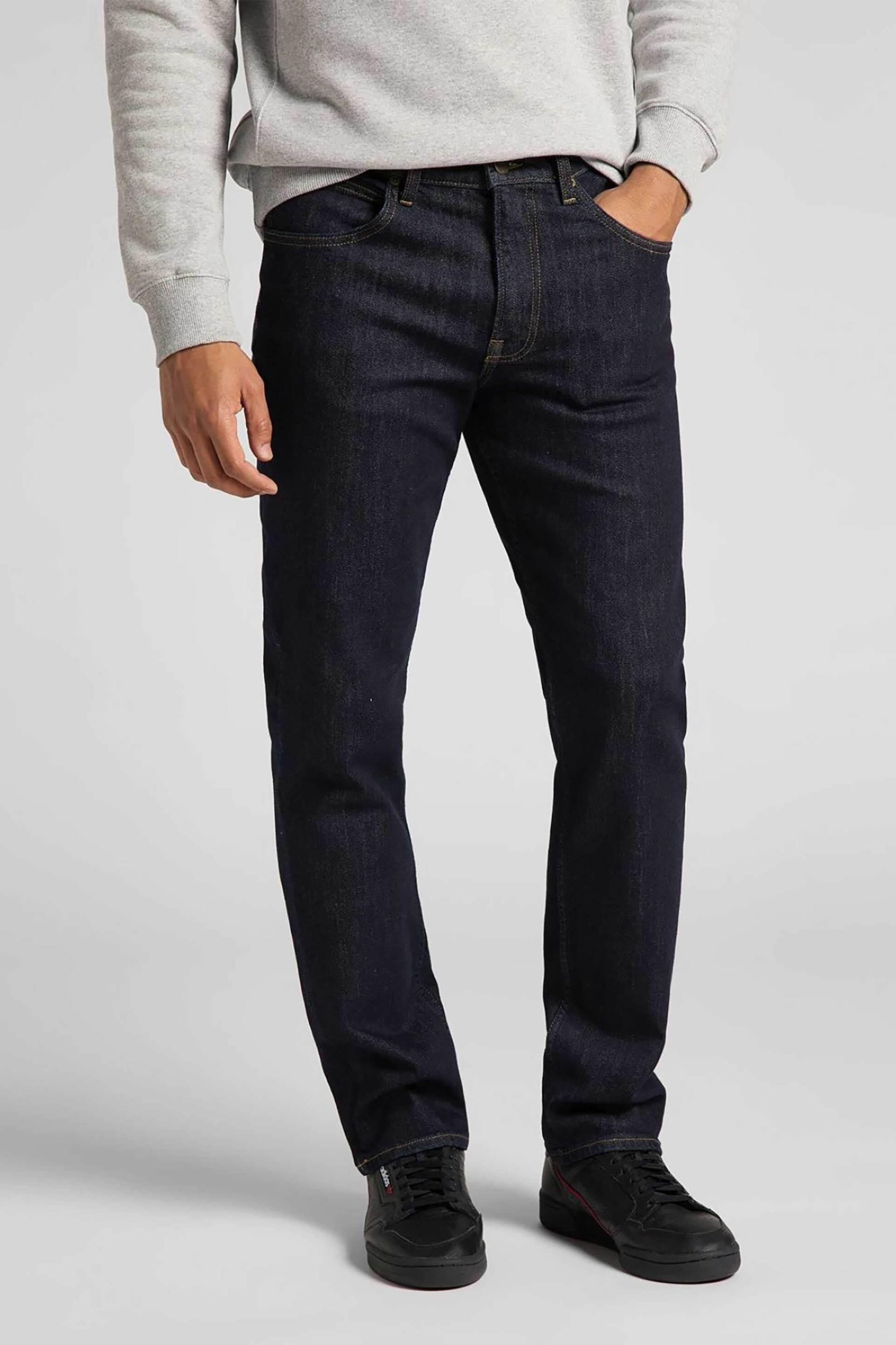 Lee® ανδρικό τζιν παντελόνι πεντάτσεπο Straight Fit "Brooklyn" - 112110175 Denim Blue Σκούρο φωτογραφία