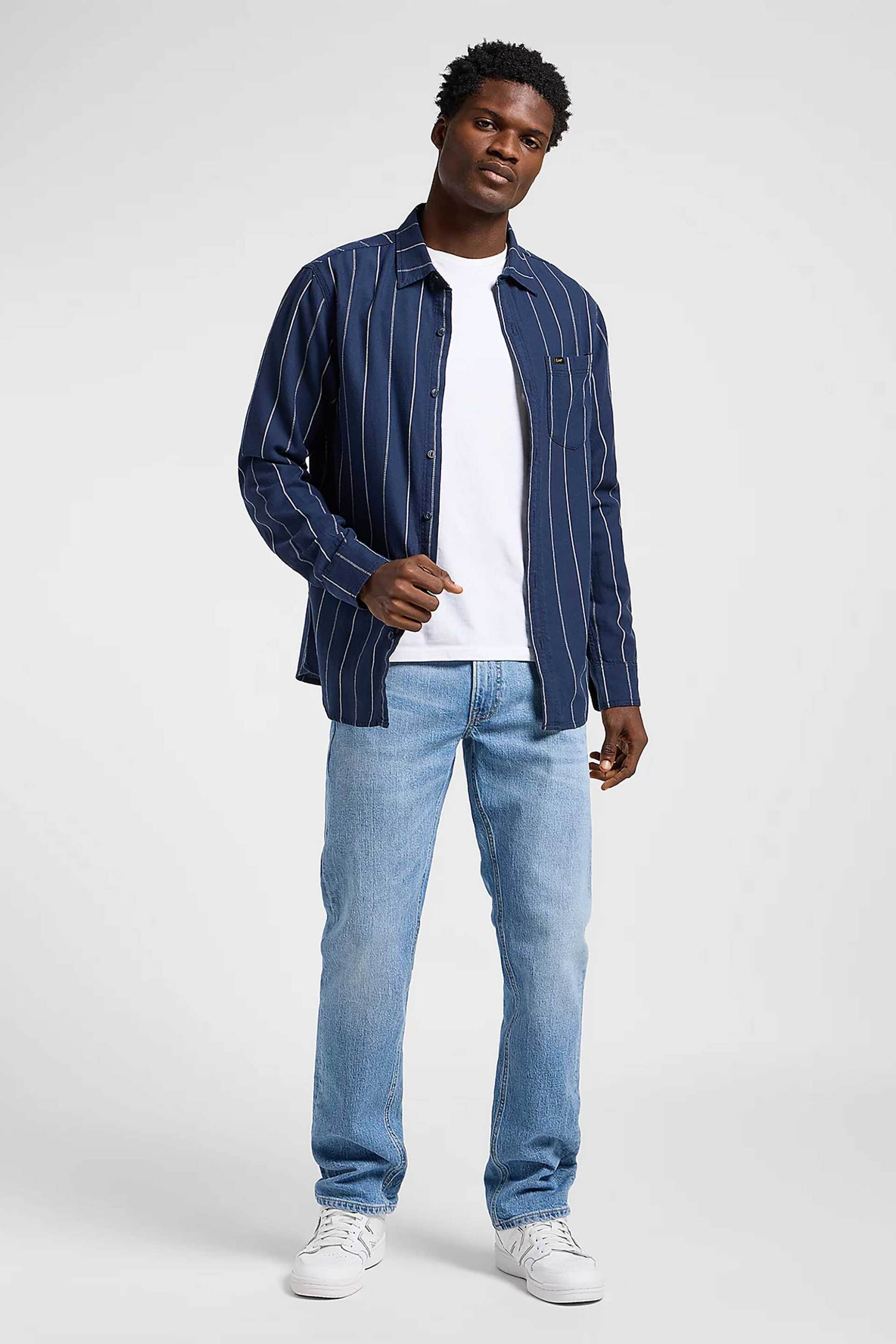 Lee® ανδρικό τζιν παντελόνι πεντάτσεπο Straight Fit "Daren" - 112367189 Denim Blue Ανοιχτό