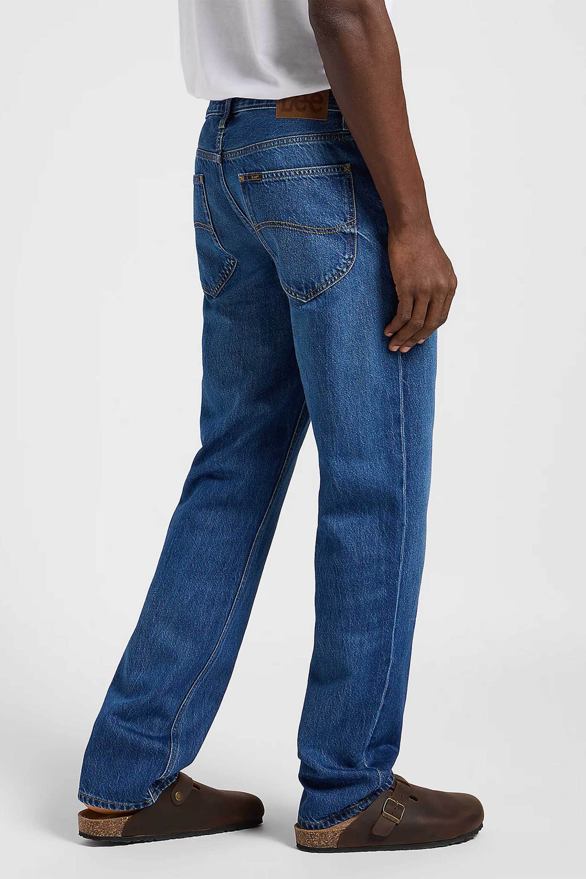 Lee® ανδρικό τζιν παντελόνι με logo patch Straight Fit - 112364167 Denim Blue Σκούρο φωτογραφία