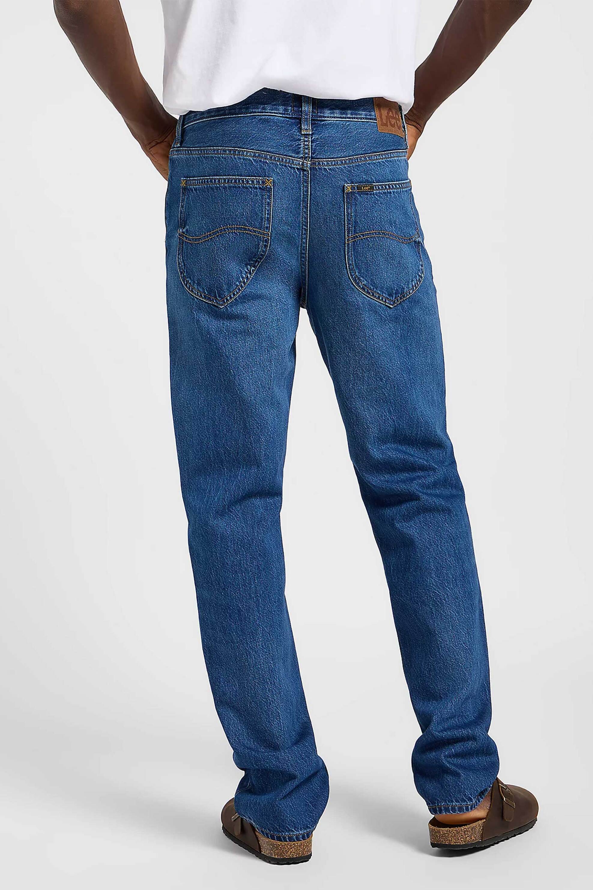 Lee® ανδρικό τζιν παντελόνι με logo patch Straight Fit - 112364167 Denim Blue Σκούρο φωτογραφία