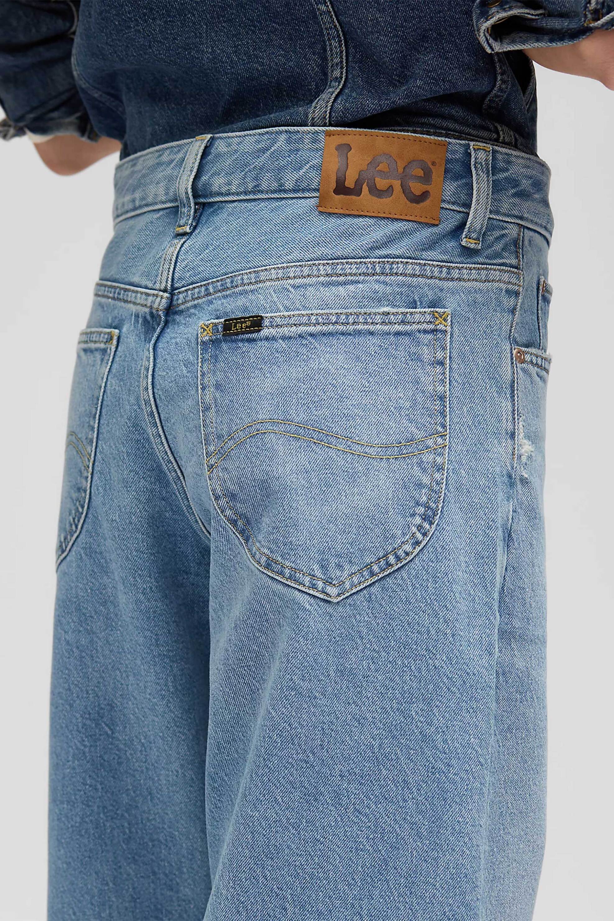 Lee Γυναικείο Τζιν Παντελόνι Πεντάτσεπο Loose Fit Rider - 112365089 Denim Blue