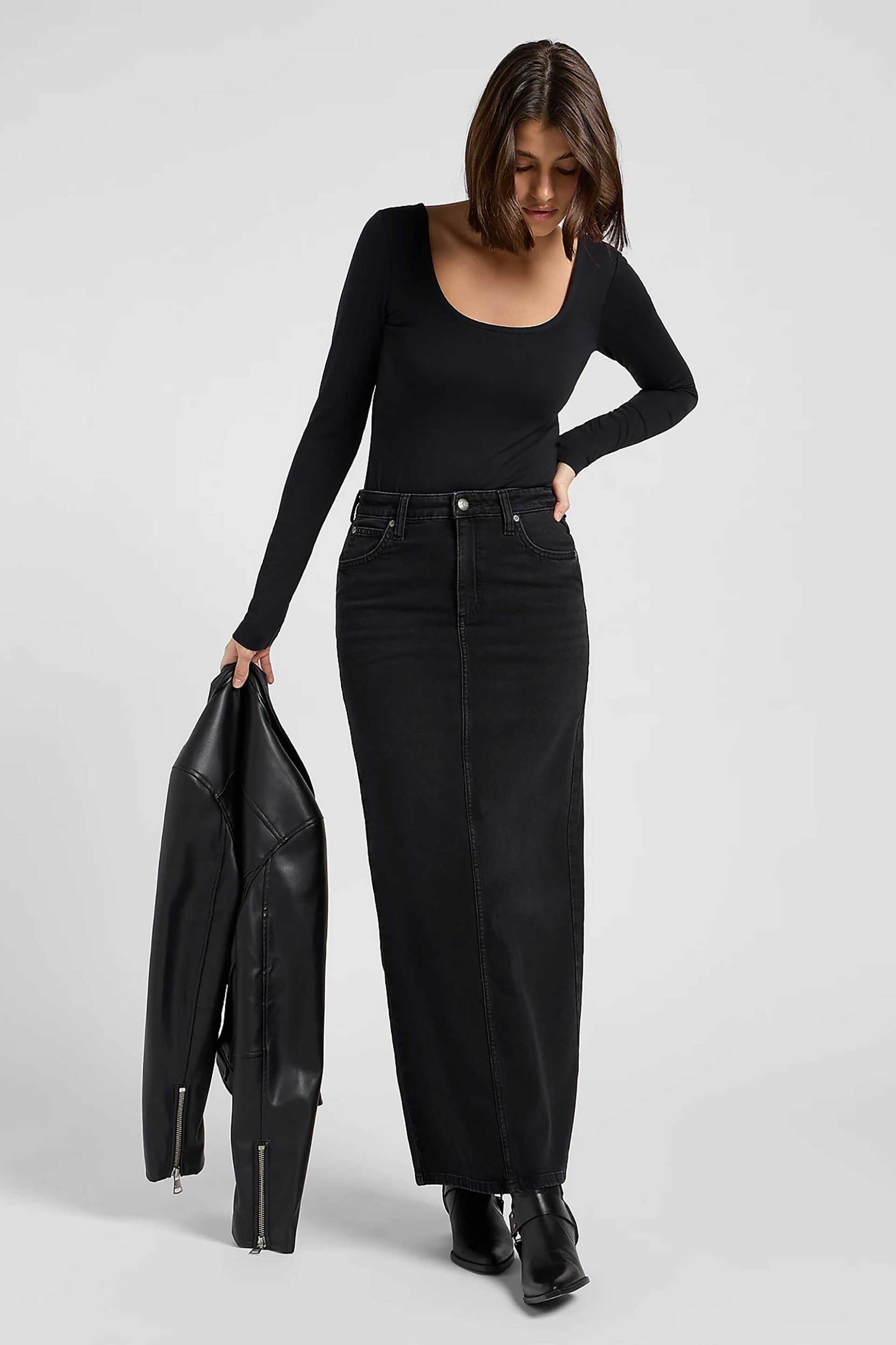 LEE Lee® γυναικεία denim maxi φούστα με άνοιγμα - 112370882 Μαύρο