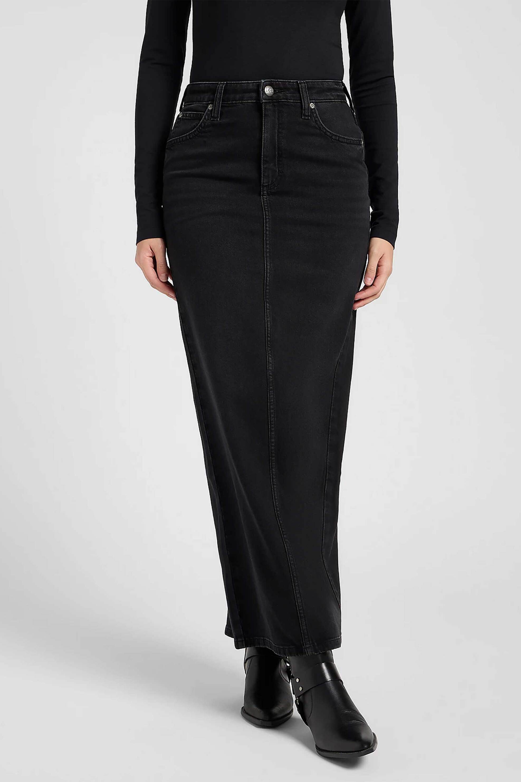 Lee® γυναικεία denim maxi φούστα με άνοιγμα - 112370882 Μαύρο φωτογραφία