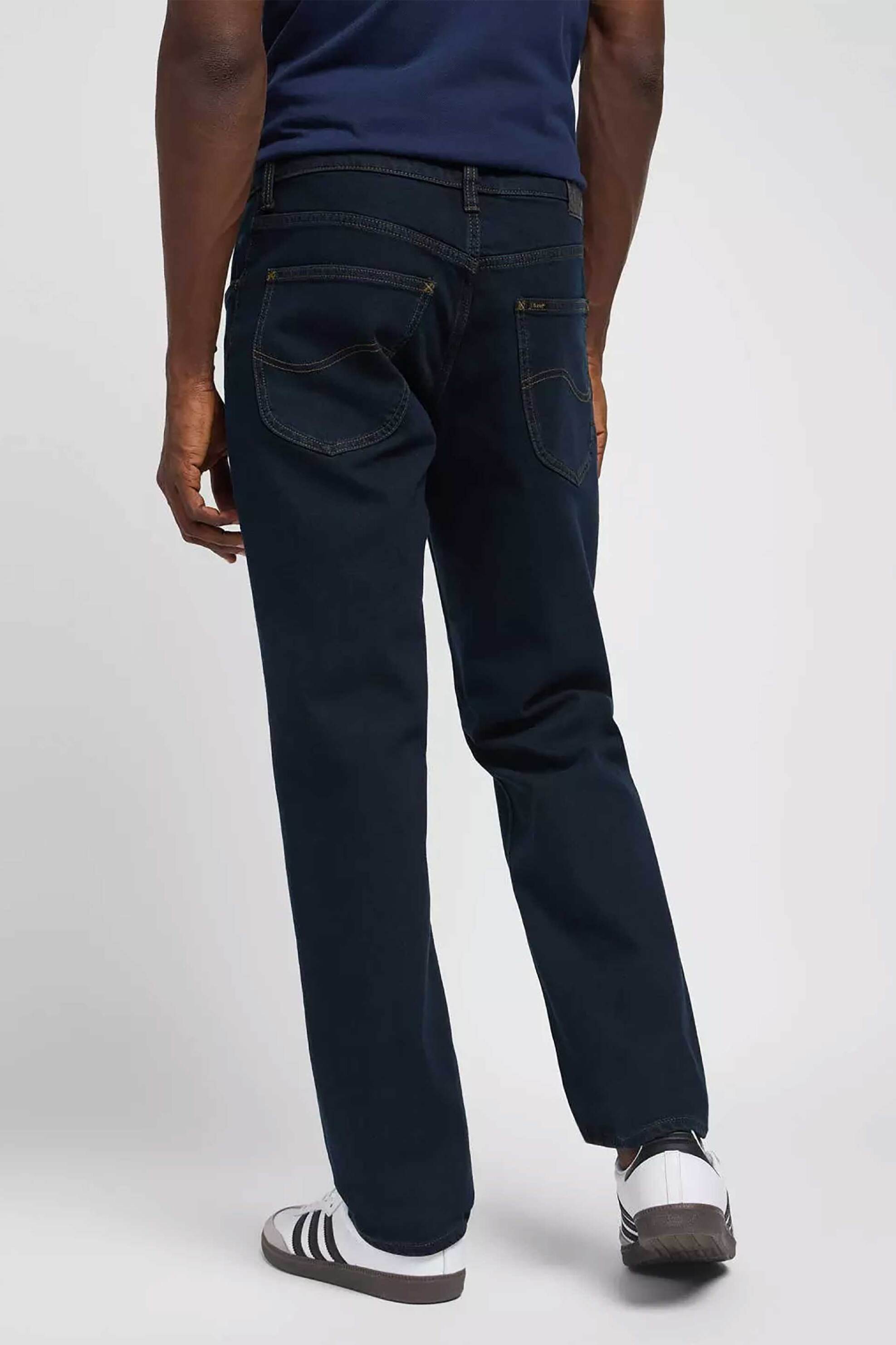 Lee Ανδρικό Τζιν Παντελόνι Πεντάτσεπο Straight Fit Brooklyn - 112140134 Σκούρο Μπλε