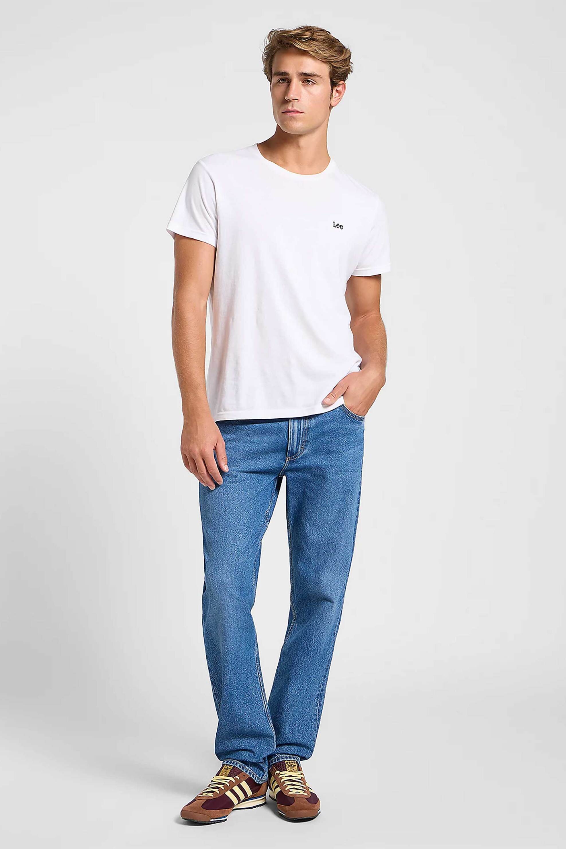 Lee® ανδρικό τζιν παντελόνι πεντάτσεπο Regular Fit "West" - 112368702 Denim Blue