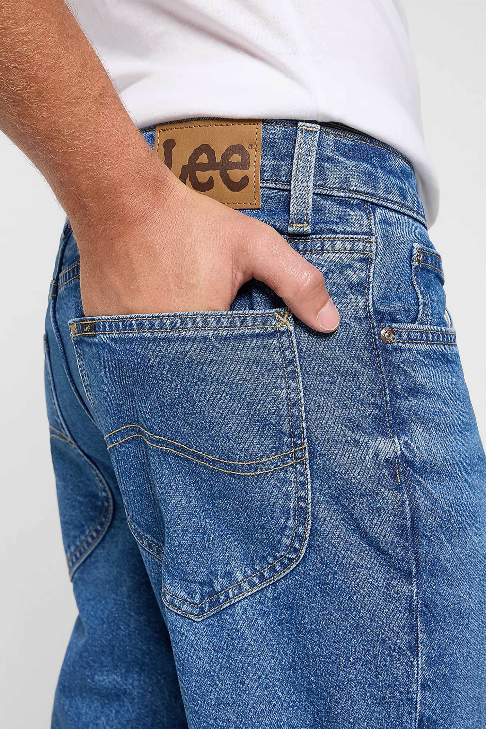 Lee Ανδρικό Τζιν Παντελόνι Πεντάτσεπο Regular Fit West - 112368702 Denim Blue