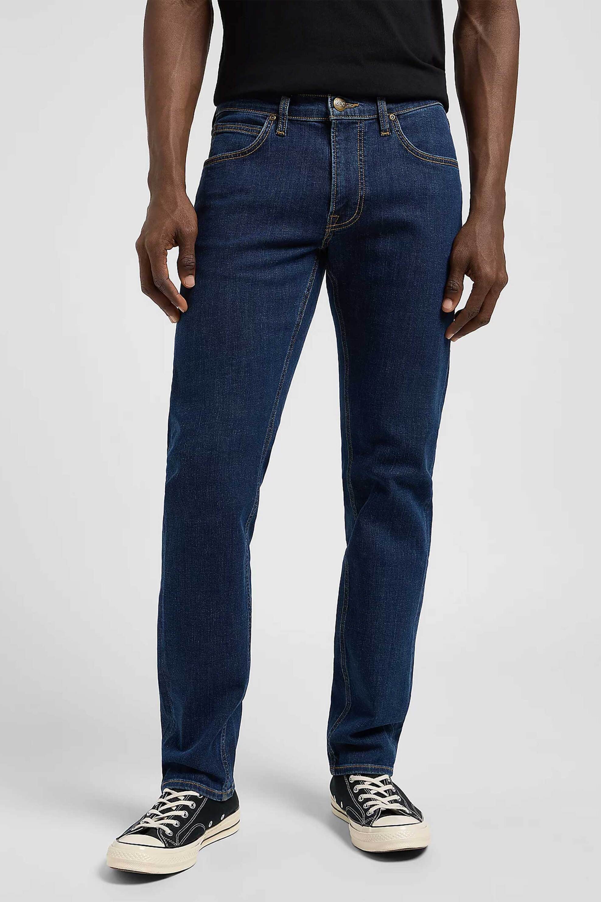 Lee® ανδρικό τζιν παντελόνι πεντάτσεπο Regular Straight Fit "Daren" - 112370642 Denim Blue Σκούρο φωτογραφία