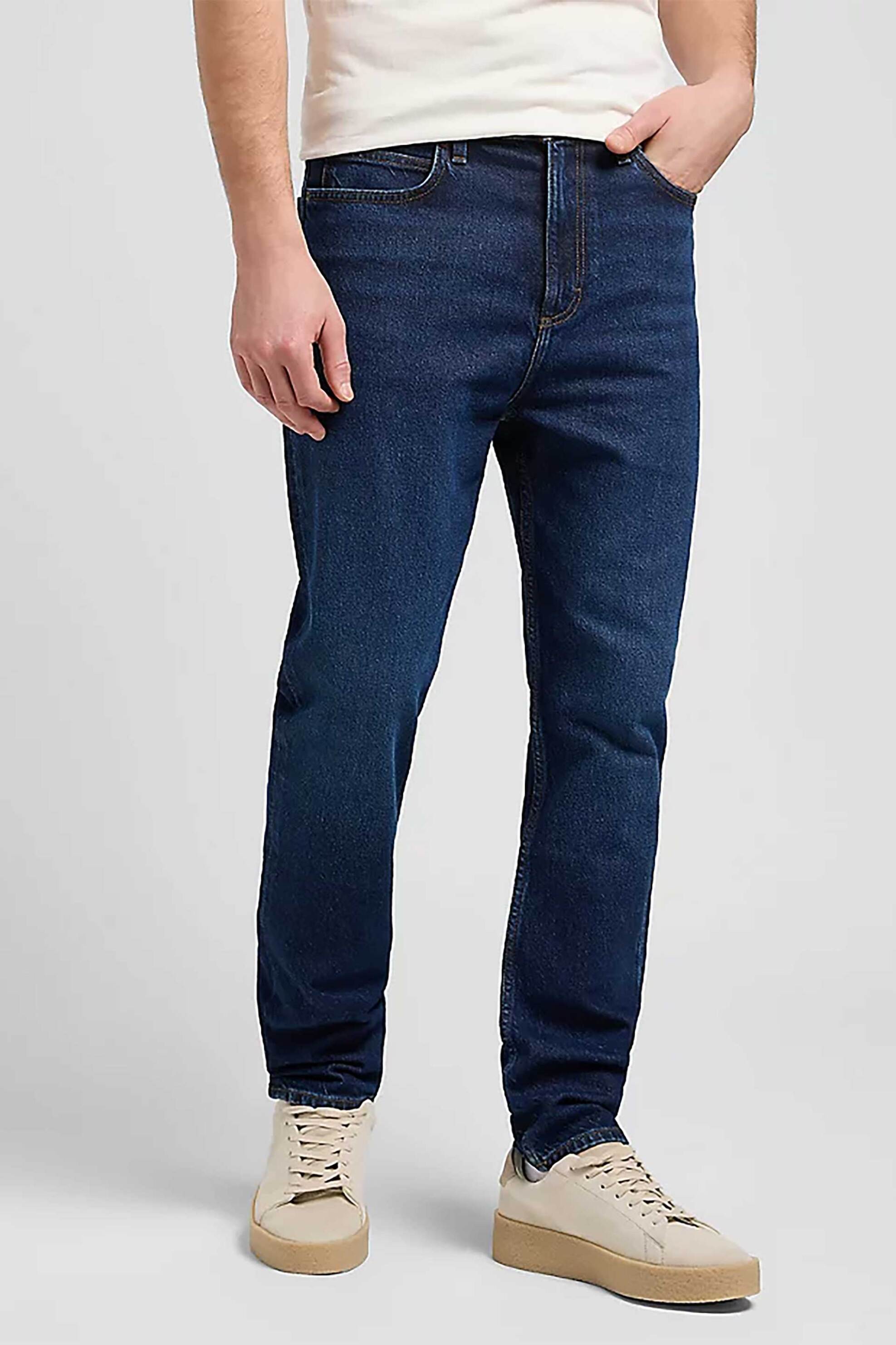 Lee® ανδρικό τζιν παντελόνι πεντάτσεπο Tapered Fit "Austin" - 112370660 Denim Blue Σκούρο φωτογραφία