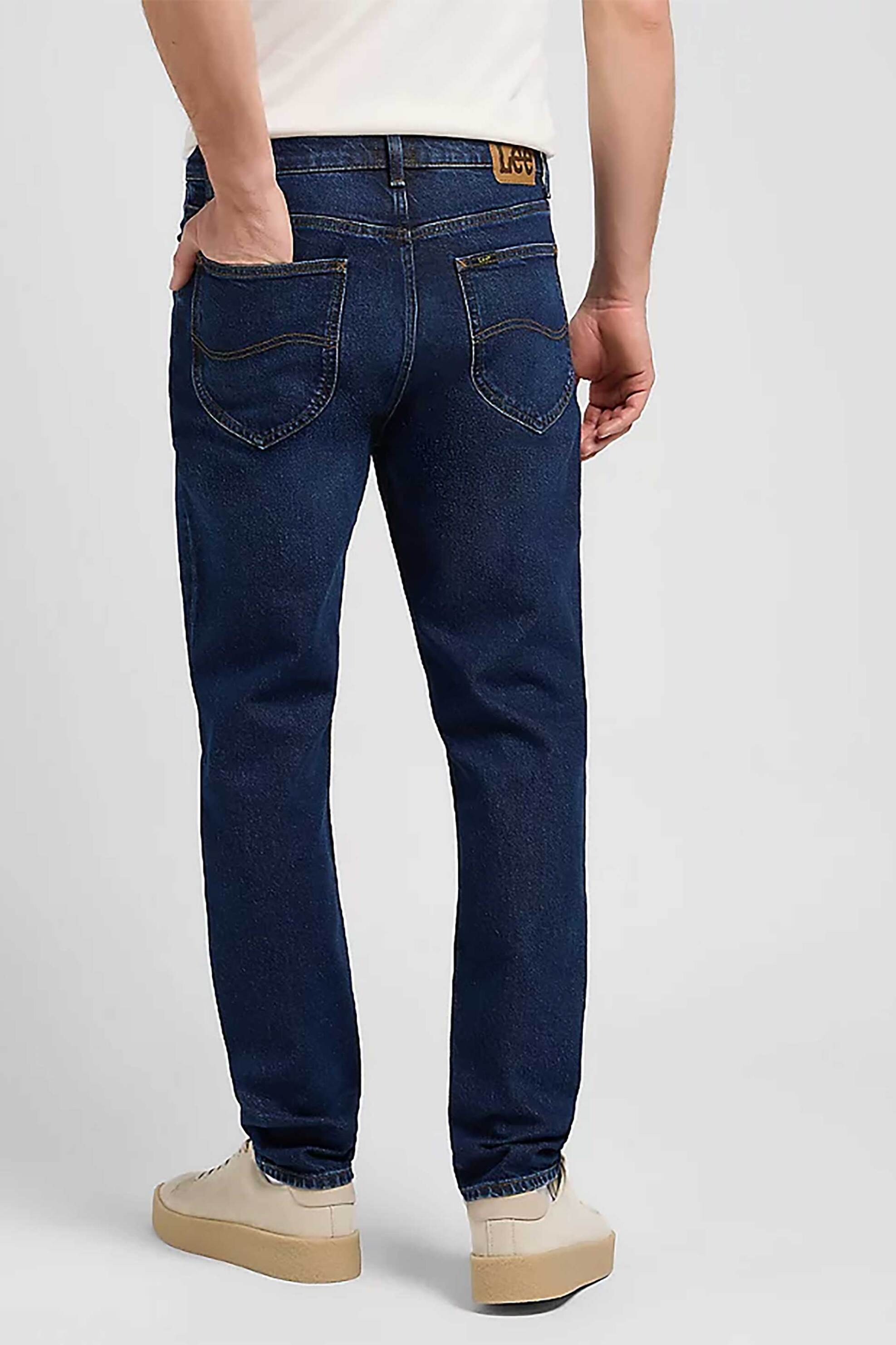 Lee® ανδρικό τζιν παντελόνι πεντάτσεπο Tapered Fit "Austin" - 112370660 Denim Blue Σκούρο φωτογραφία