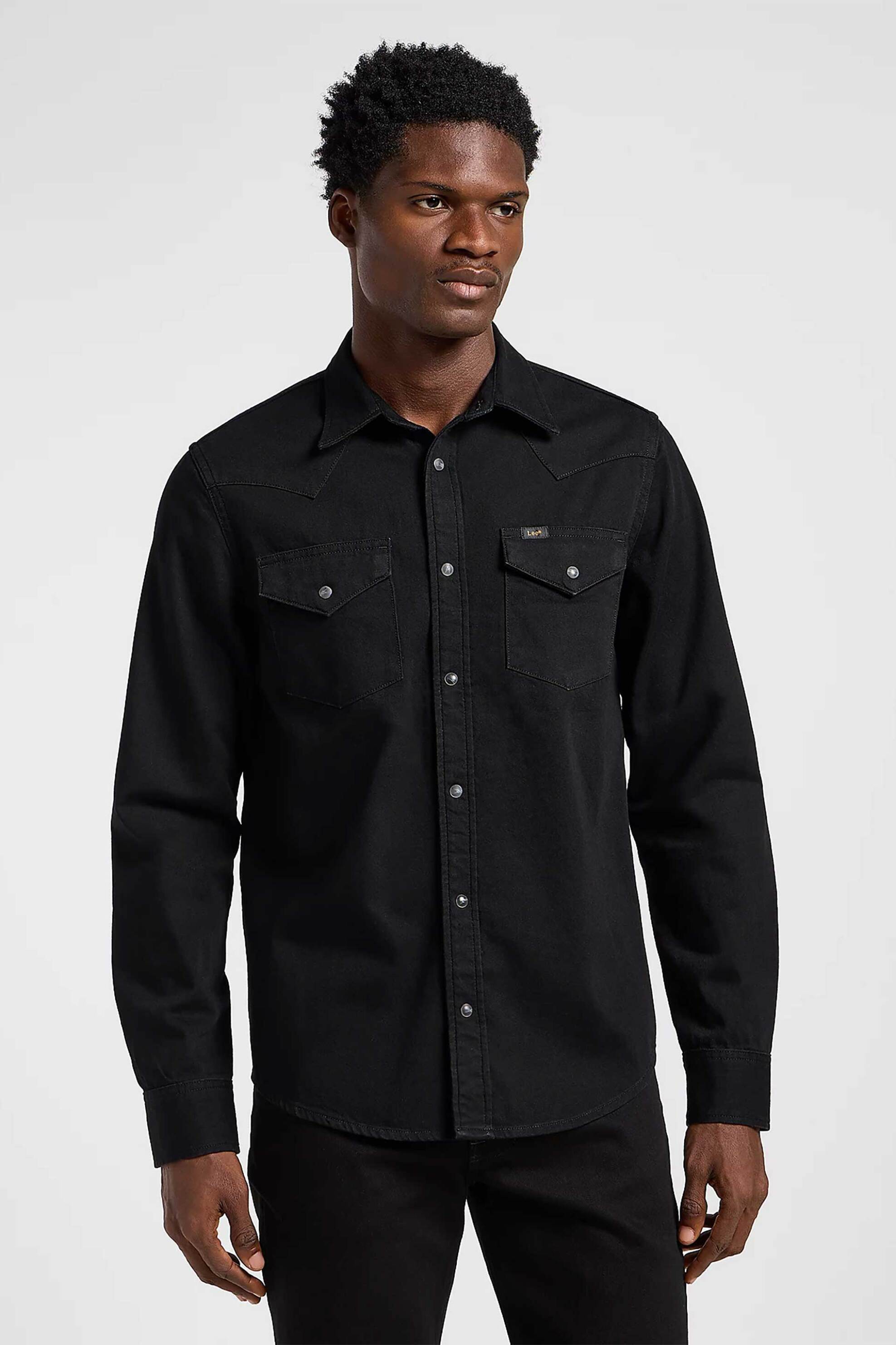 Lee® ανδρικό πουκάμισο Regular Fit "Western" - 112363913-** Μαύρο