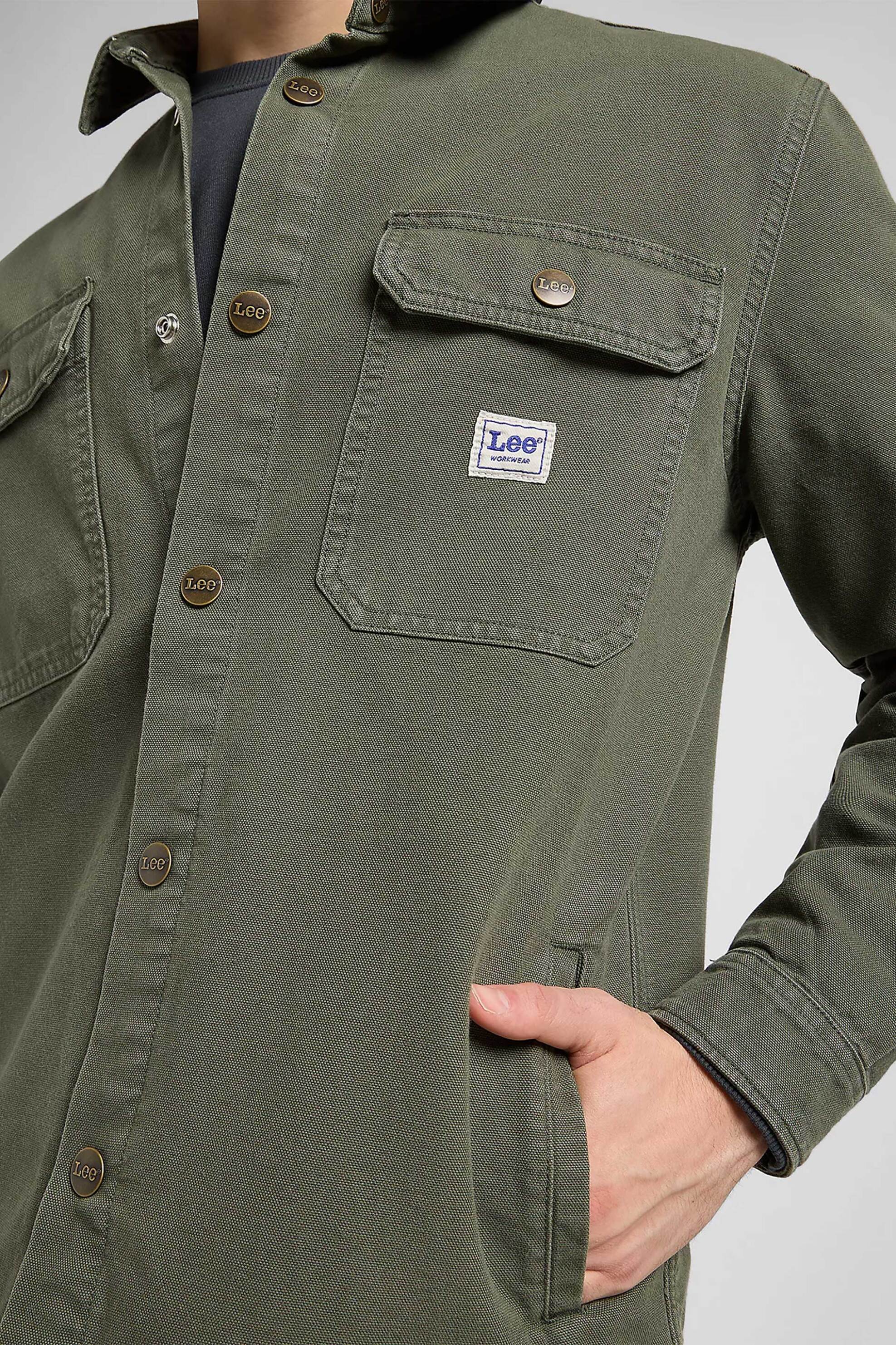 Lee® ανδρικό overshirt με logo print Relaxed Fit - 112370469 Λαδί φωτογραφία