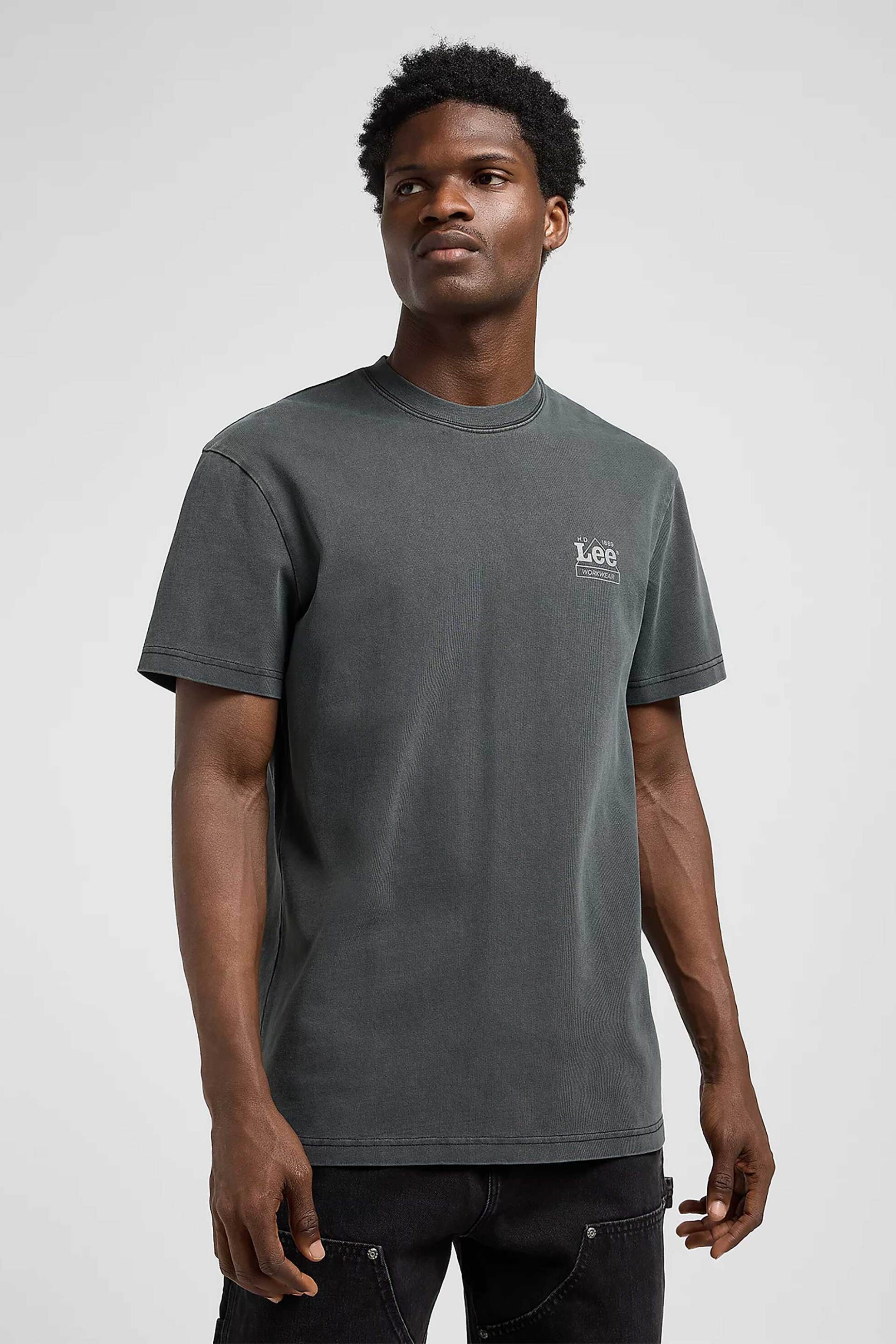 Lee® ανδρικό T-shirt με print Regular Fit - 112370483 Ανθρακί