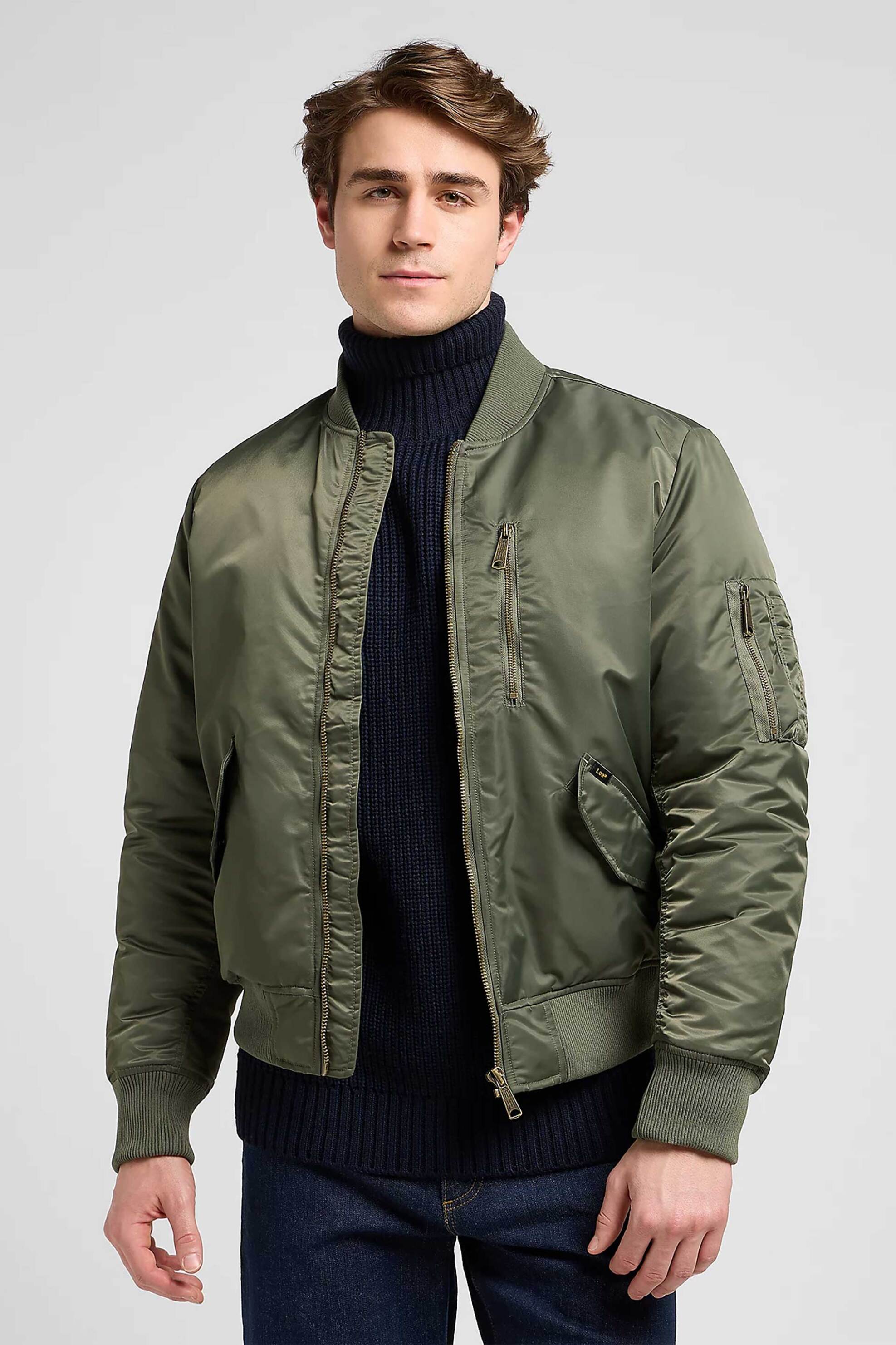 Lee® unisex jacket μονόχρωμο Relaxed Fit - 112371315 Λαδί