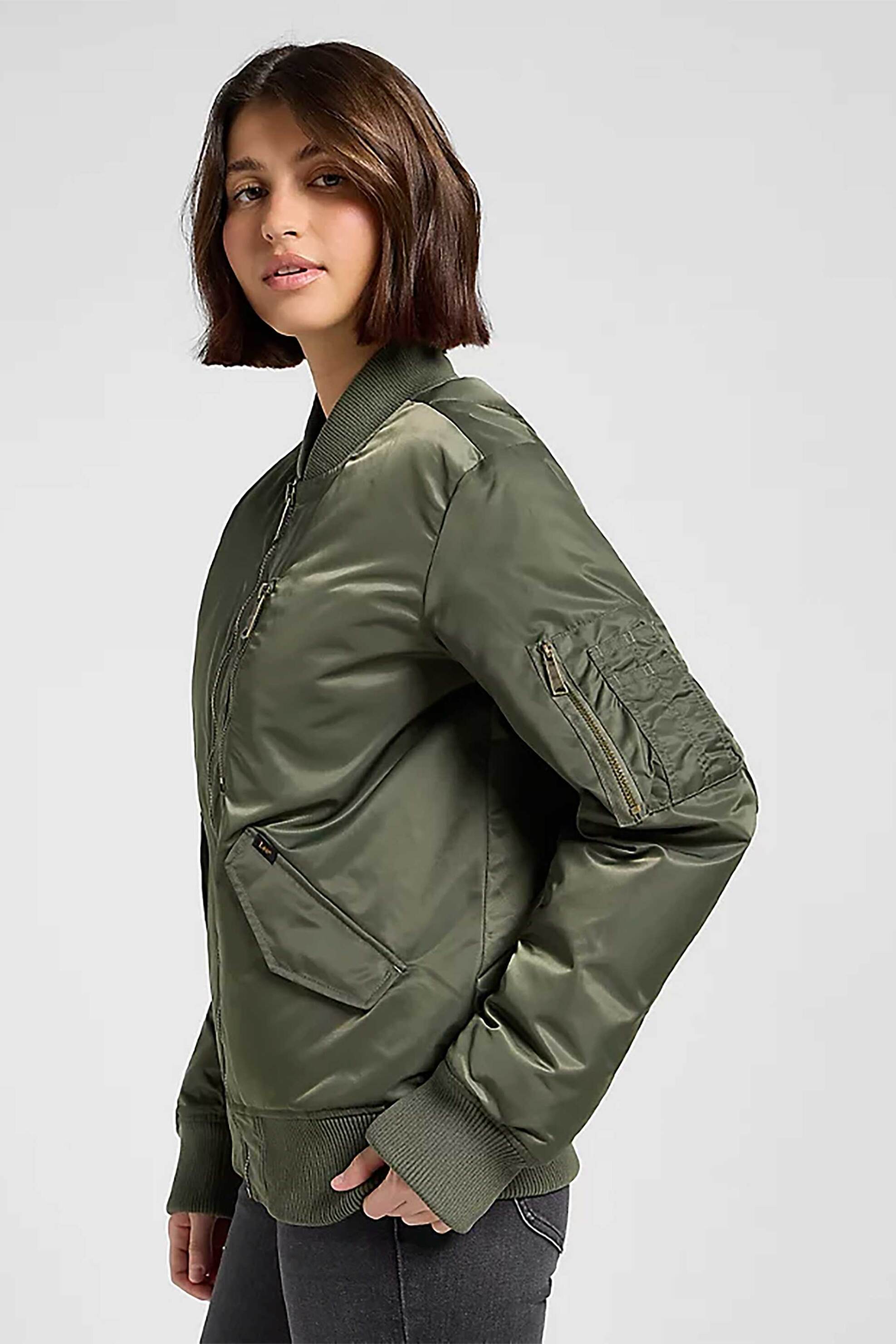 Lee® unisex jacket μονόχρωμο Relaxed Fit - 112371315 Λαδί φωτογραφία