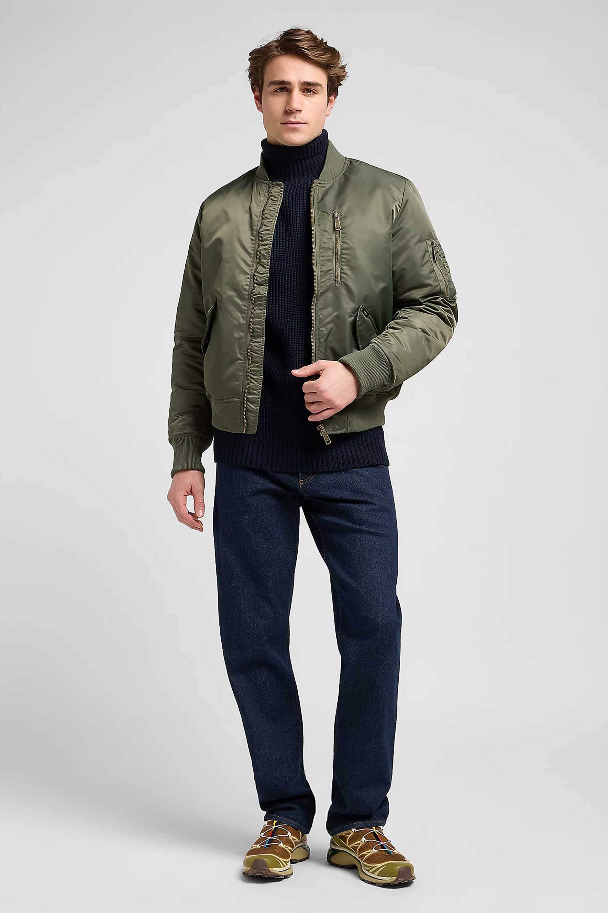 Lee® unisex jacket μονόχρωμο Relaxed Fit - 112371315 Λαδί φωτογραφία