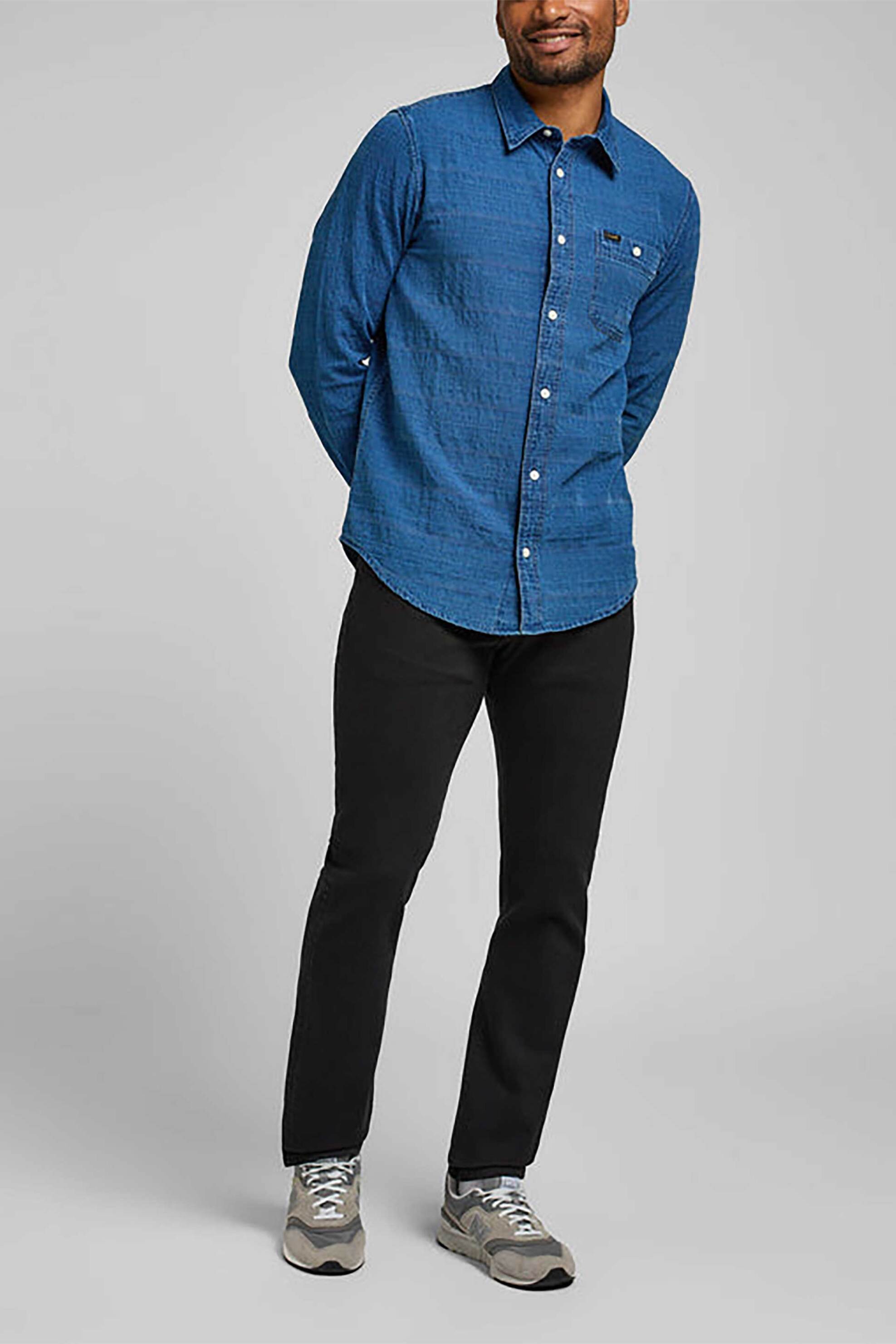 Lee® ανδρικό τζιν παντελόνι πεντάτσεπο Slim Fit "Mvp" - 112324636 Μαύρο