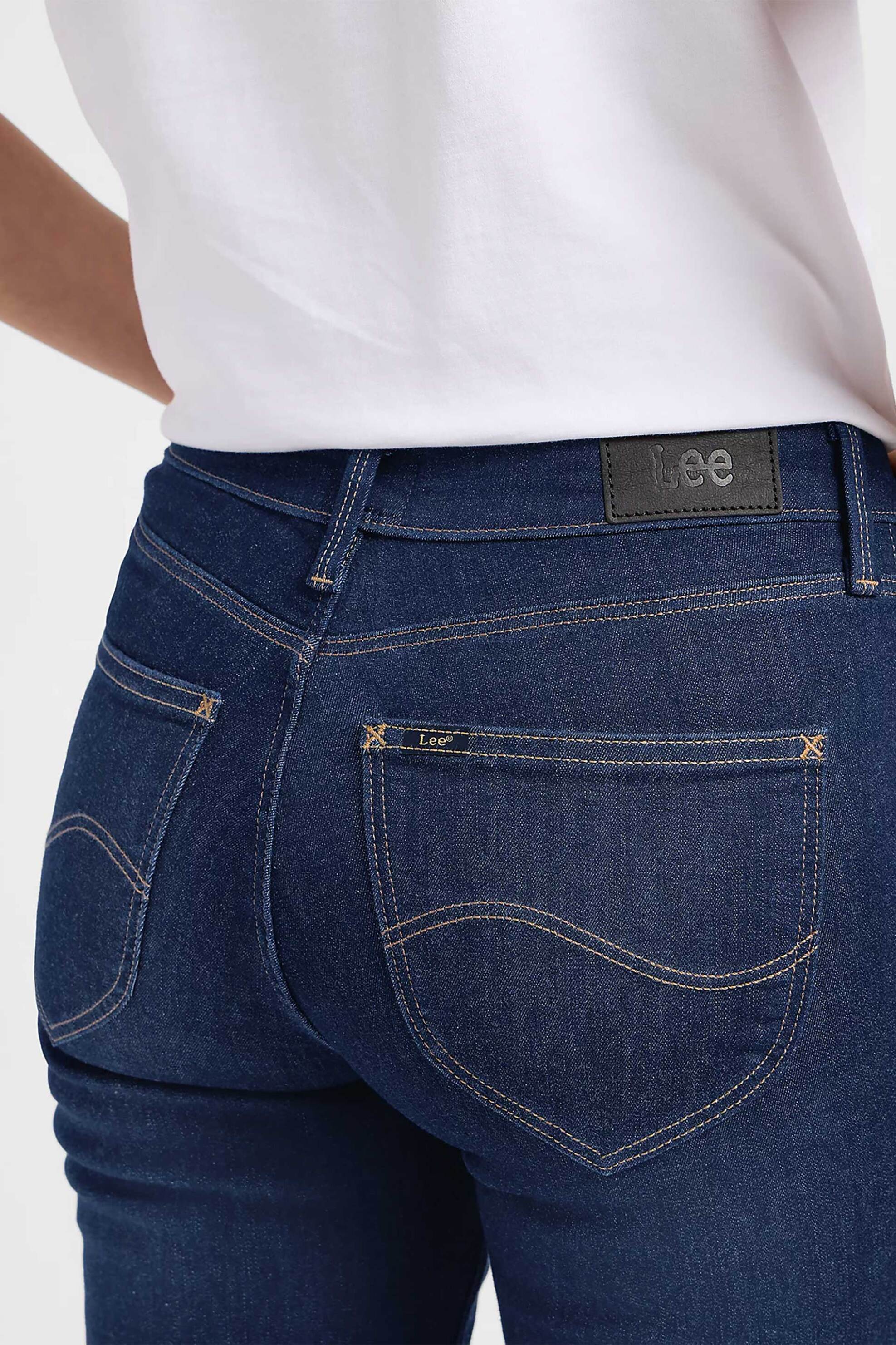 Lee Γυναικείο Τζιν Παντελόνι Πεντάτσεπο Straight Fit Marion - 112354413 Denim Blue
