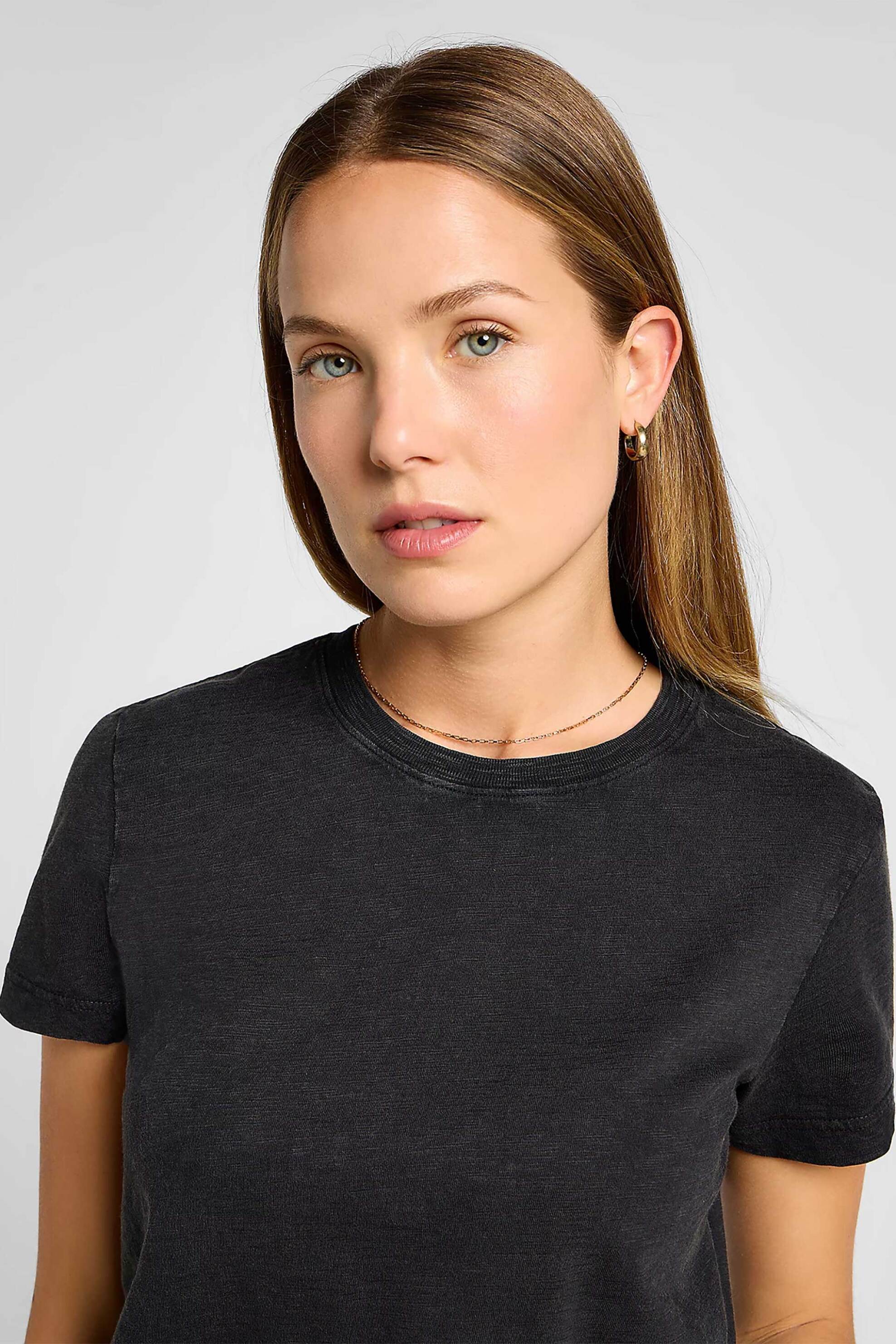 Lee® γυναικείο T-shirt Regular Fit - 112355164-** Μαύρο φωτογραφία