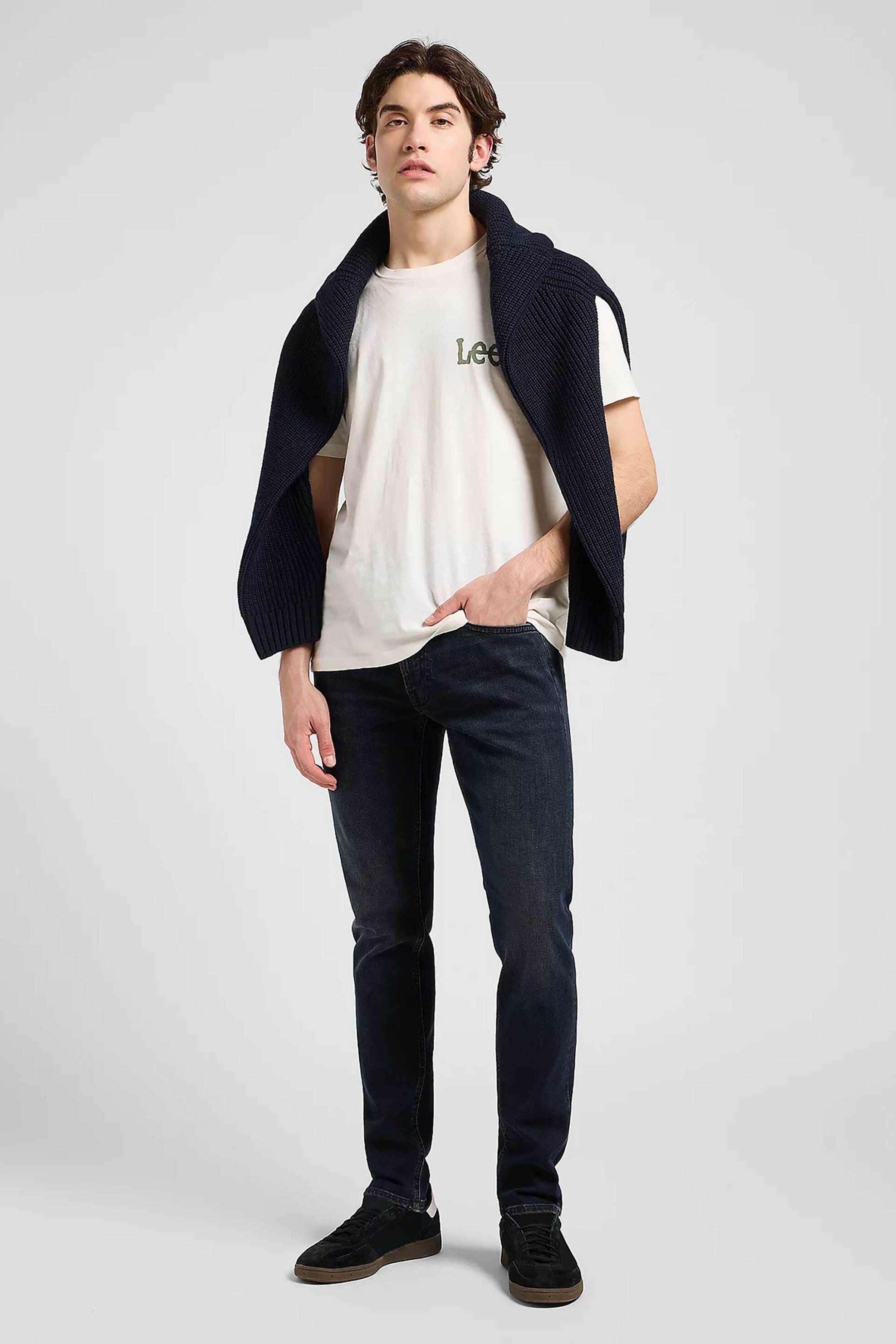 LEE Lee® ανδρικό τζιν παντελόνι πεντάτσεπο Slim Fit "Luke" - 112370638 Denim Blue Σκούρο