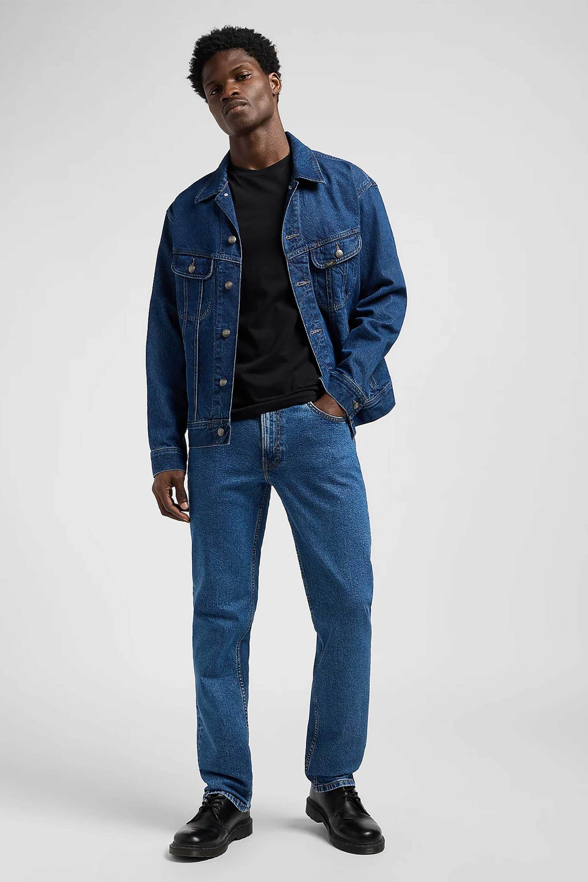 Lee® ανδρικό τζιν παντελόνι πεντάτσεπο Straight Fit "Brooklyn" - 112371202 Denim Blue