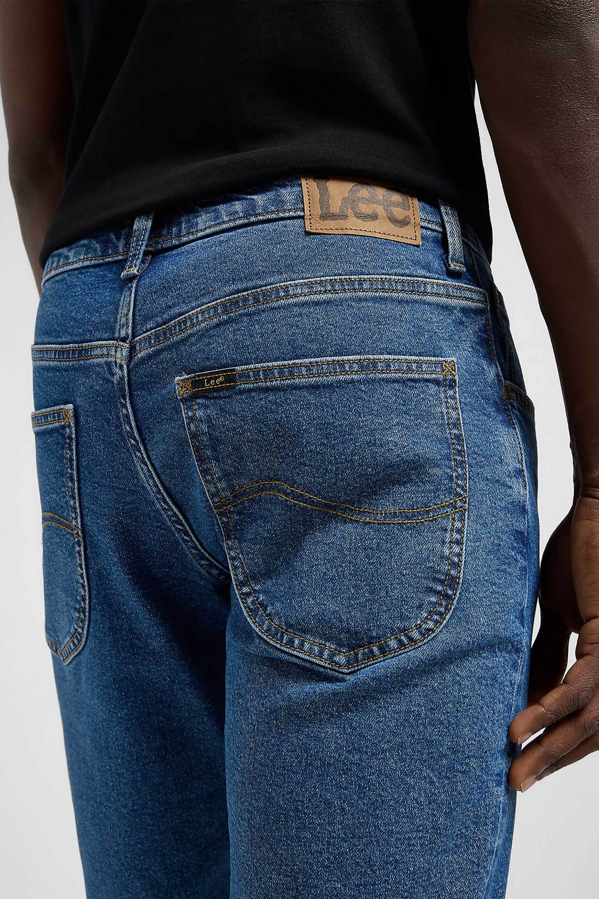 Lee Ανδρικό Τζιν Παντελόνι Πεντάτσεπο Straight Fit Brooklyn - 112371202 Denim Blue