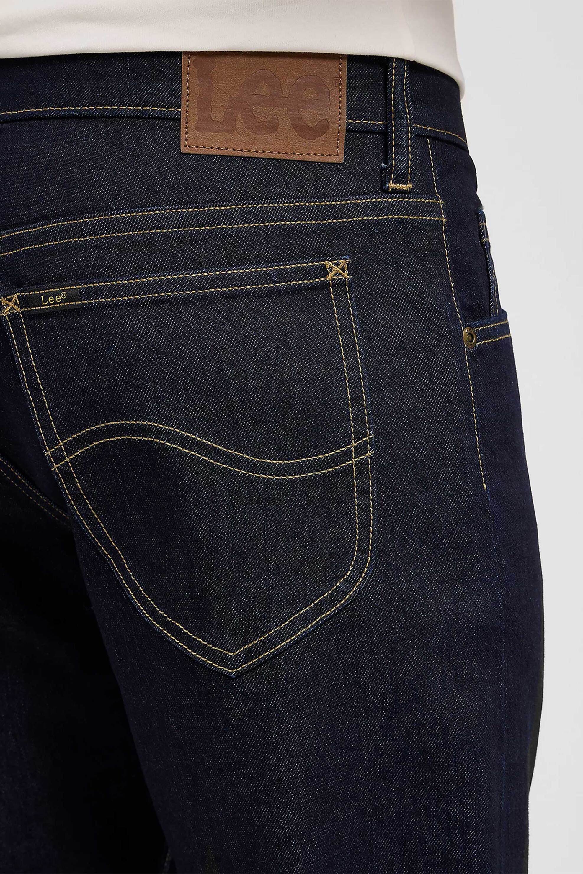 Lee Ανδρικό Τζιν Παντελόνι Πεντάτσεπο Slim Straight Fit Rider - 112372611 Denim Blue Σκούρο
