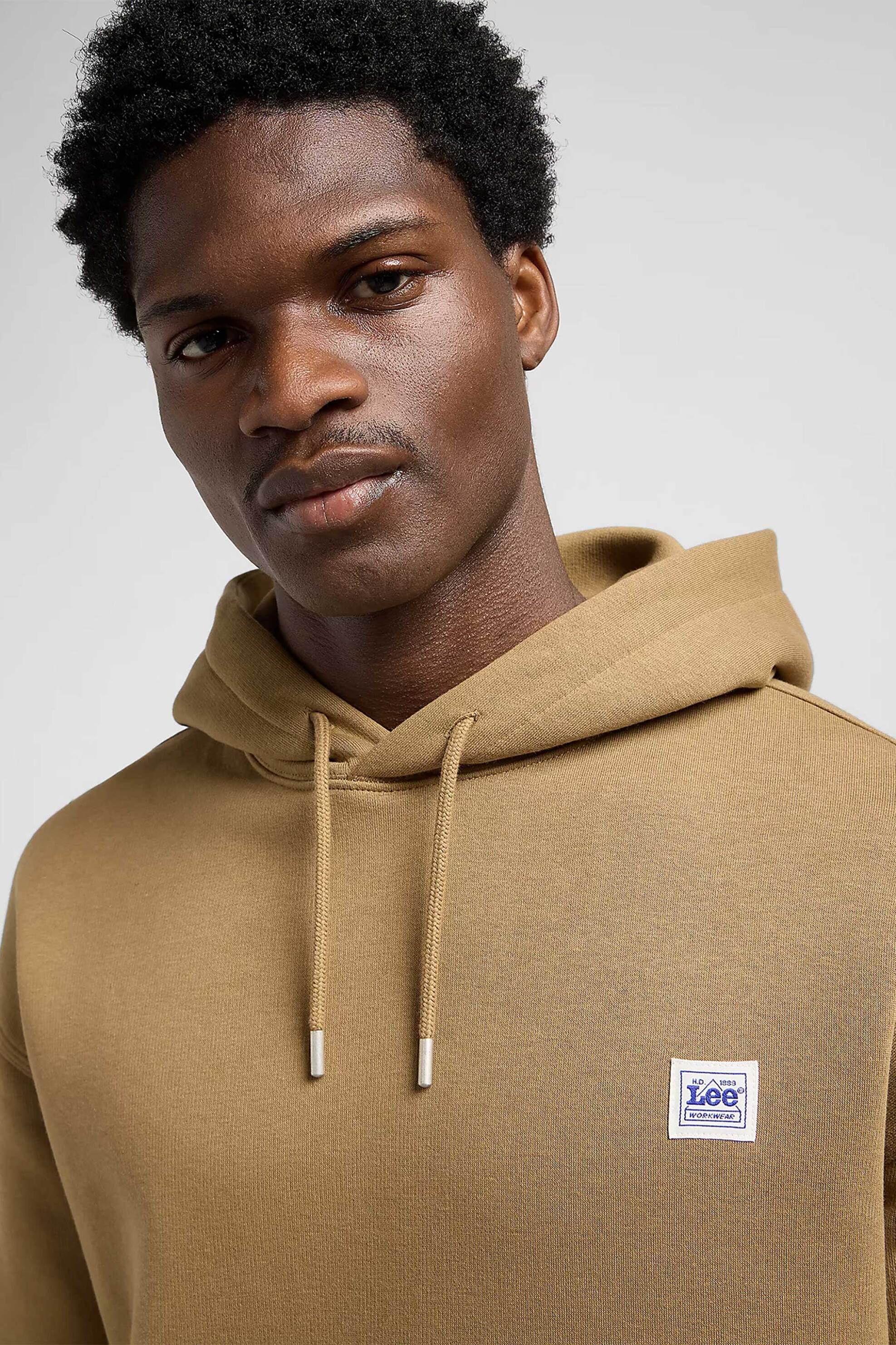 Lee® ανδρική μπλούζα φούτερ με λογότυπο και κουκούλα Regular Fit - 112372355 Μουσταρδί φωτογραφία