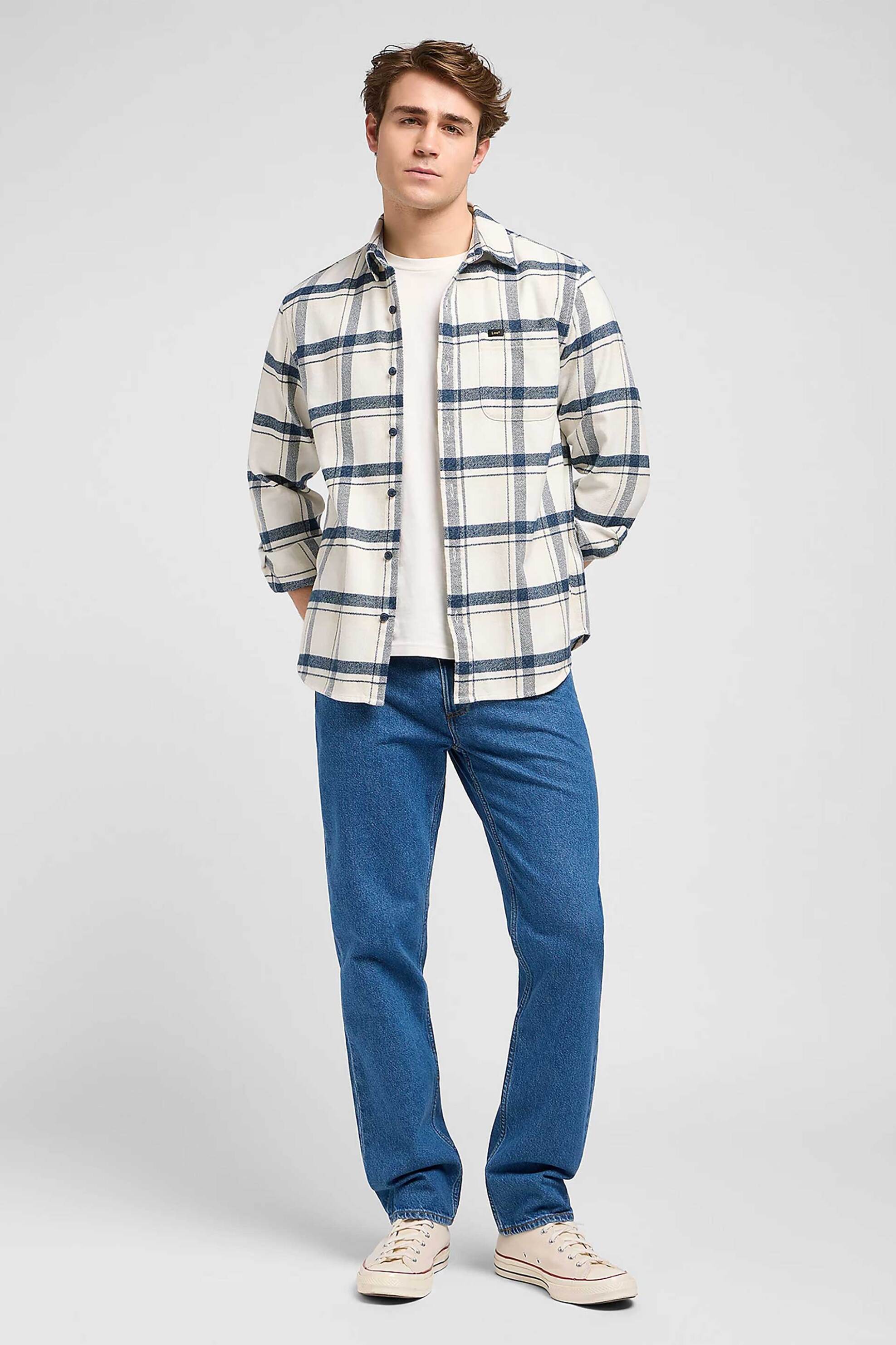 Lee® ανδρικό τζιν παντελόνι πεντάτσεπο Regular Fit "West" - 112373385 Denim Blue